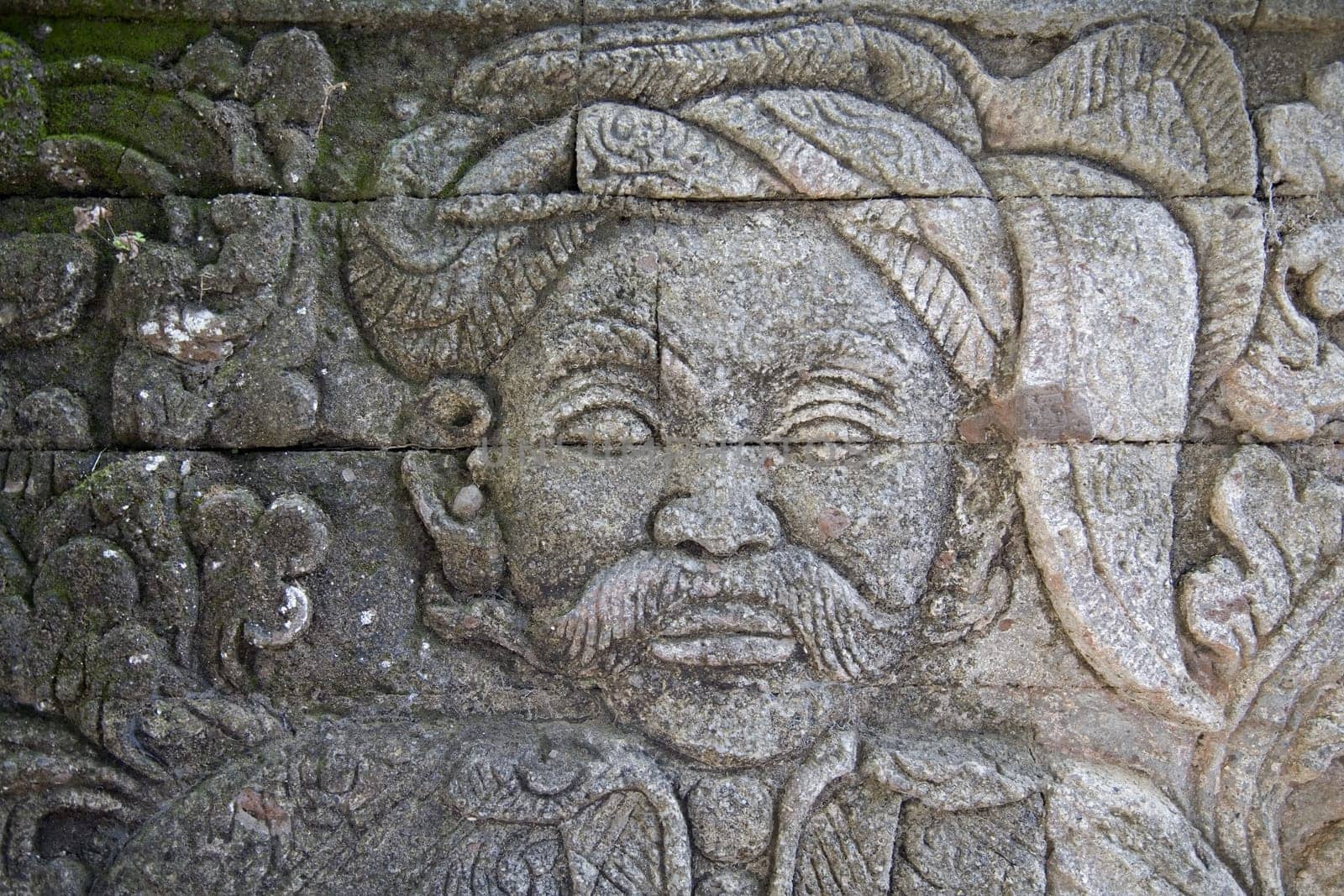 Stone relief carving at Pura Maduwa Karang
