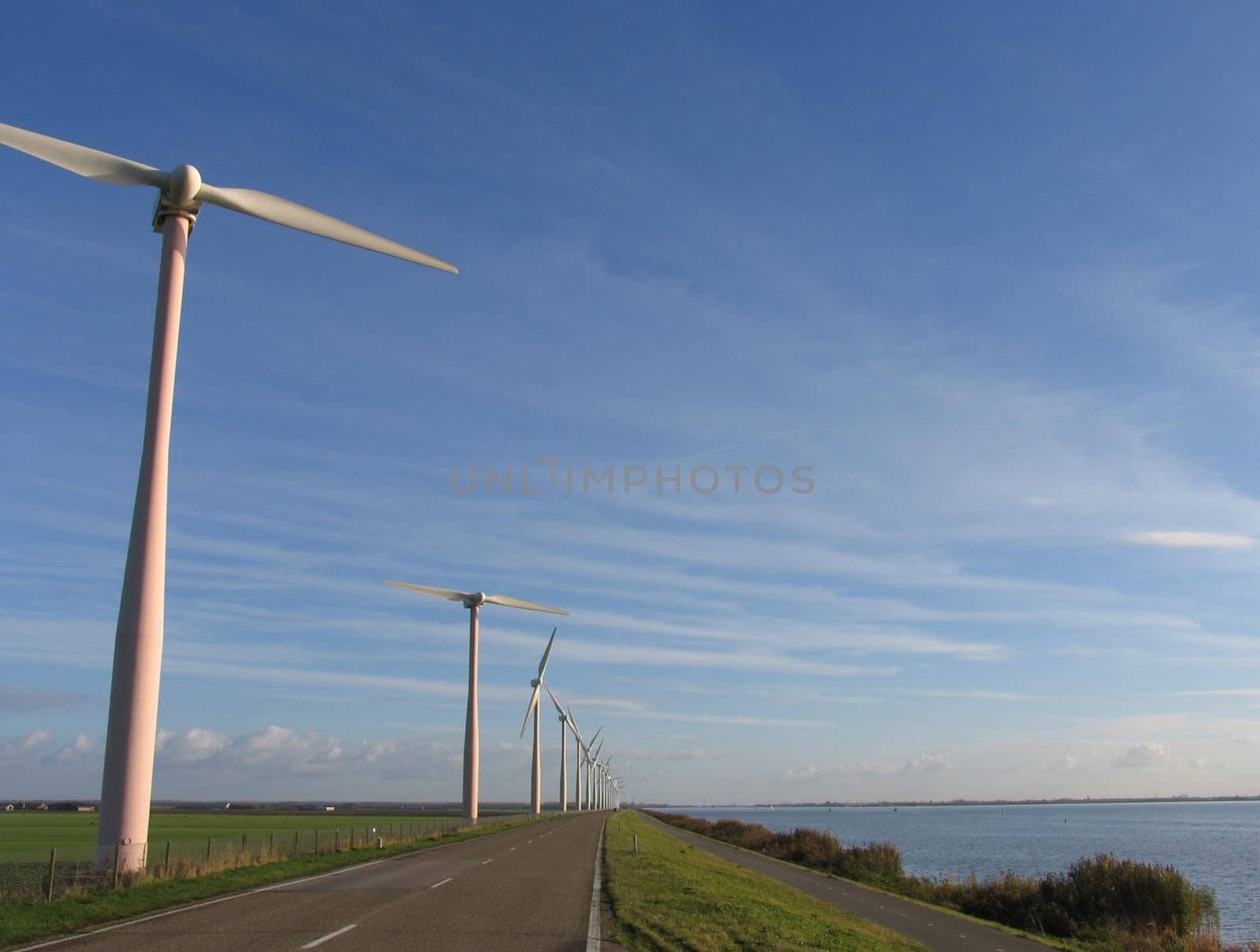 Windmills in a row