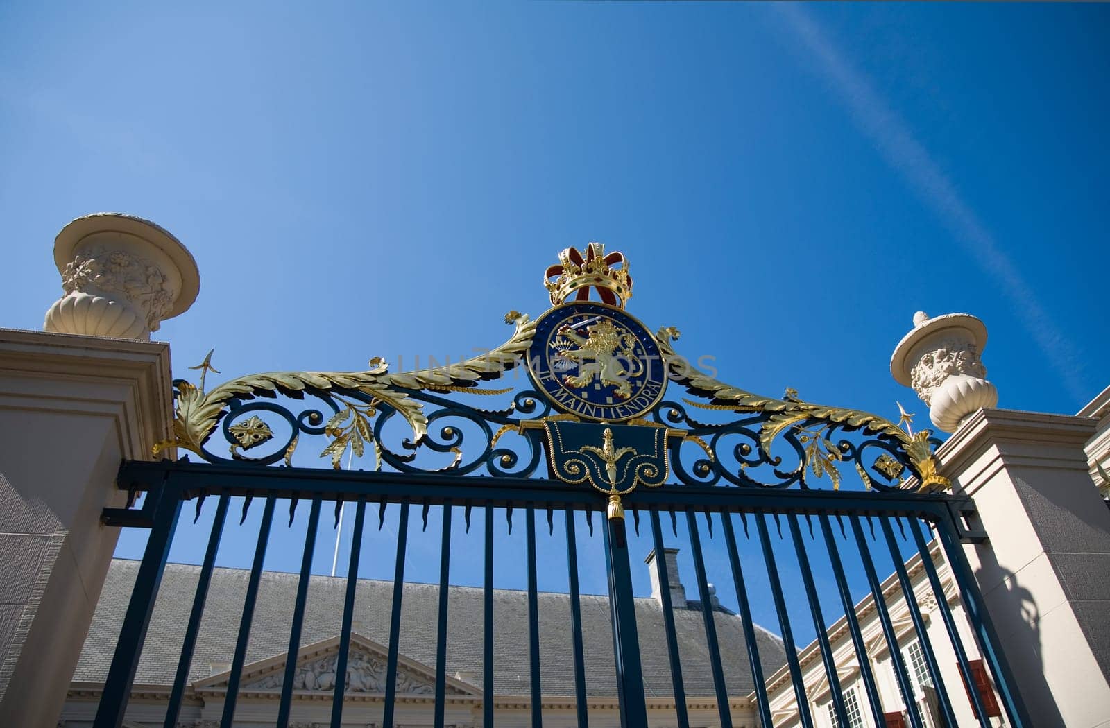 Gate of the palace of the Dutch queen in the Hague, Holland