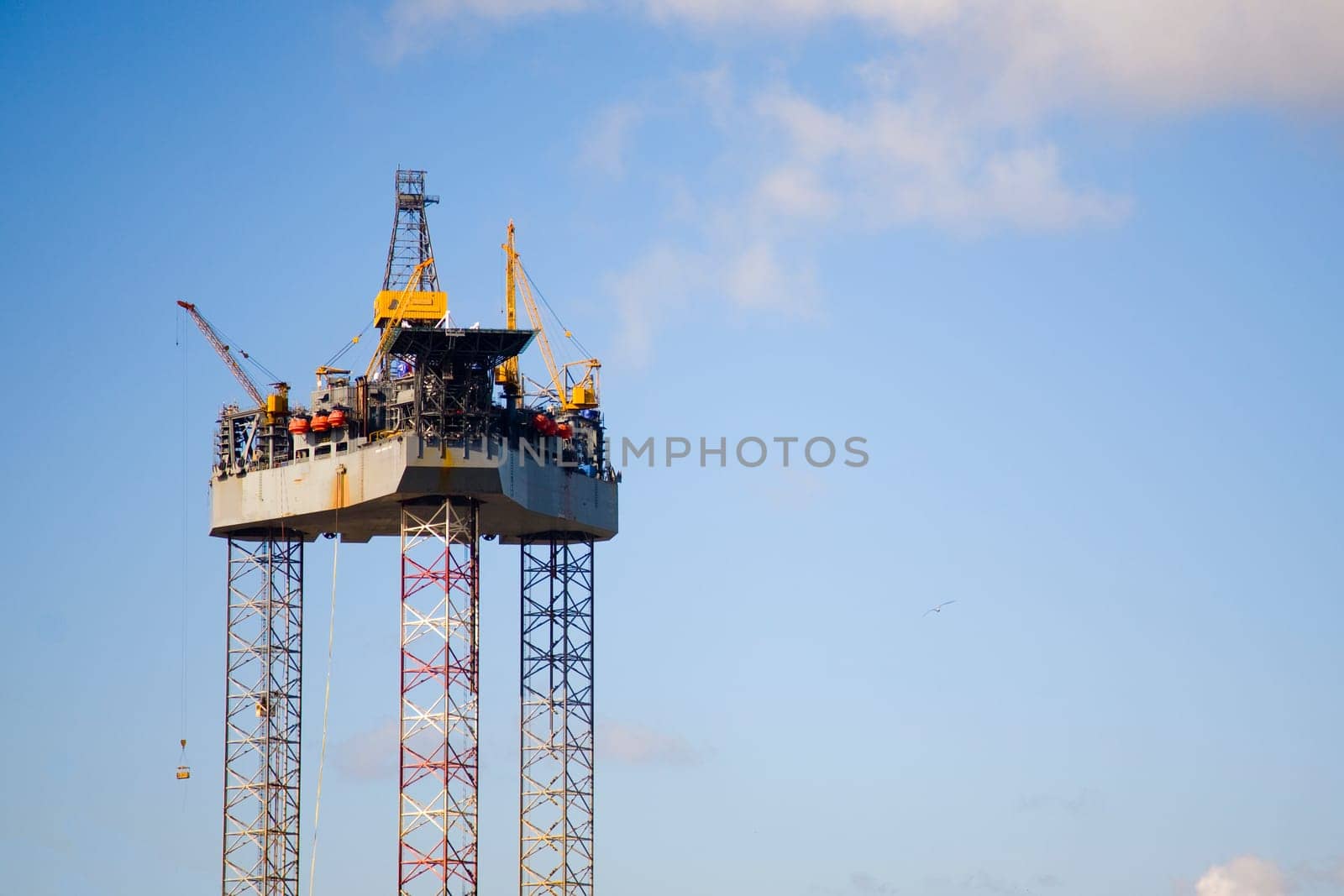 An oil rig under construction