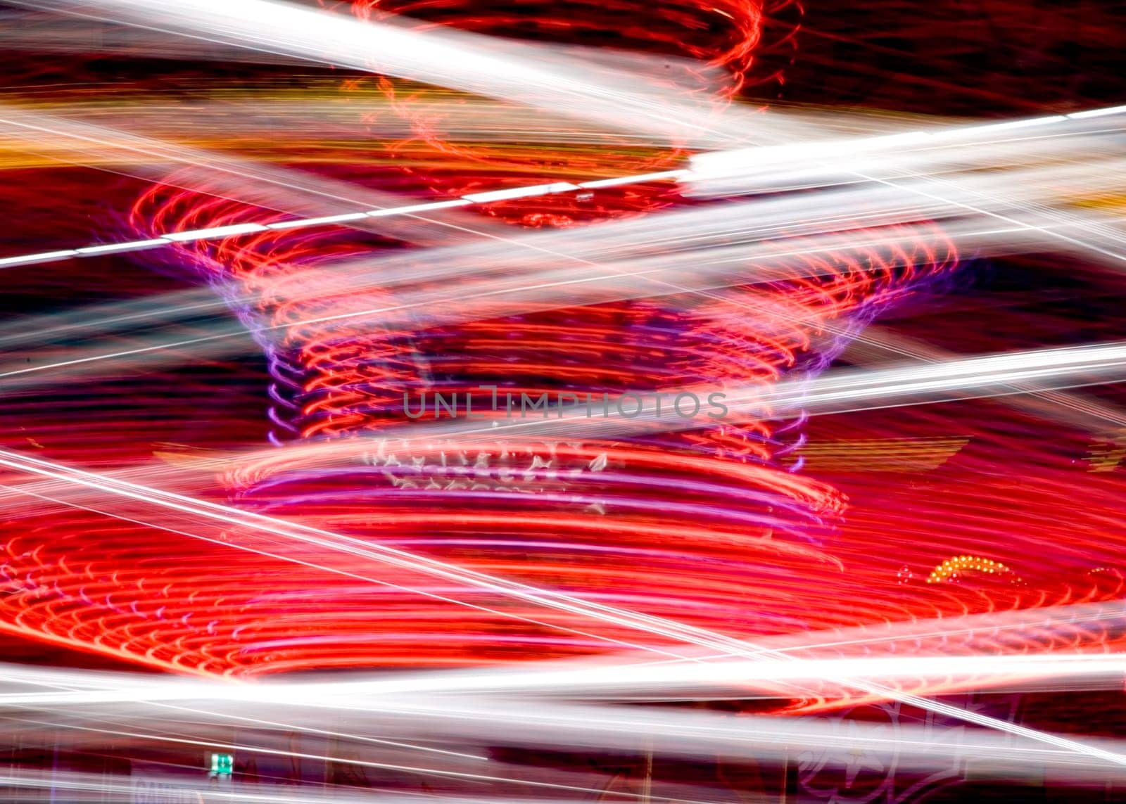 Amusement park at night