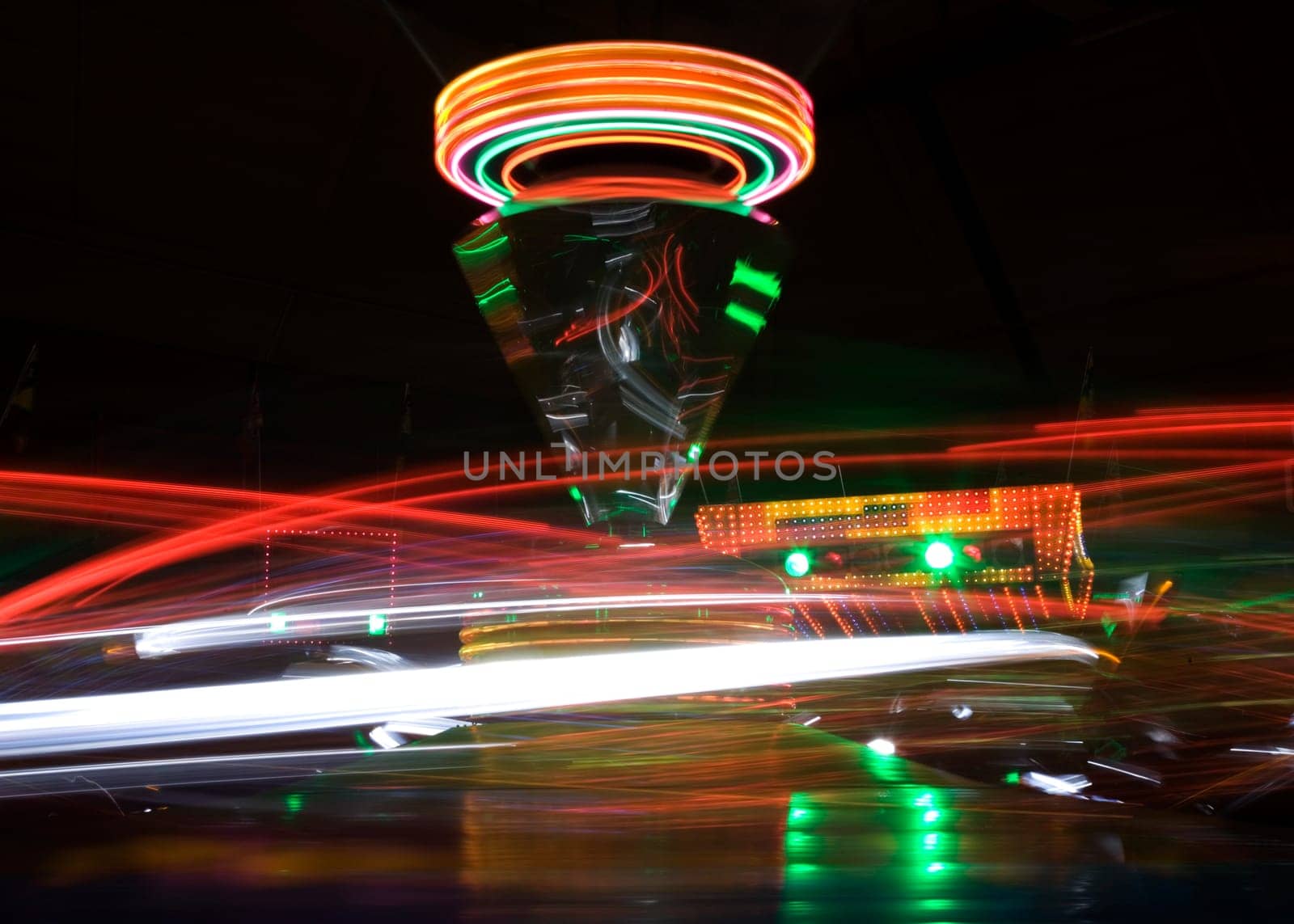 Amusement park at night