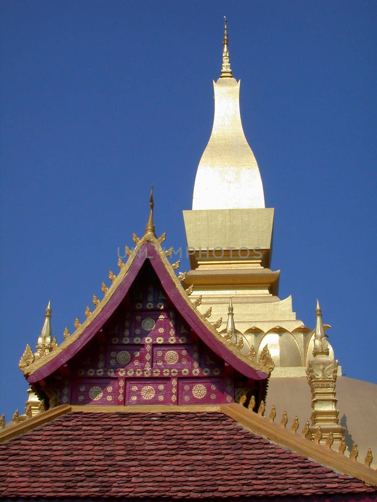 The roof of temple in Vientiane, Laos