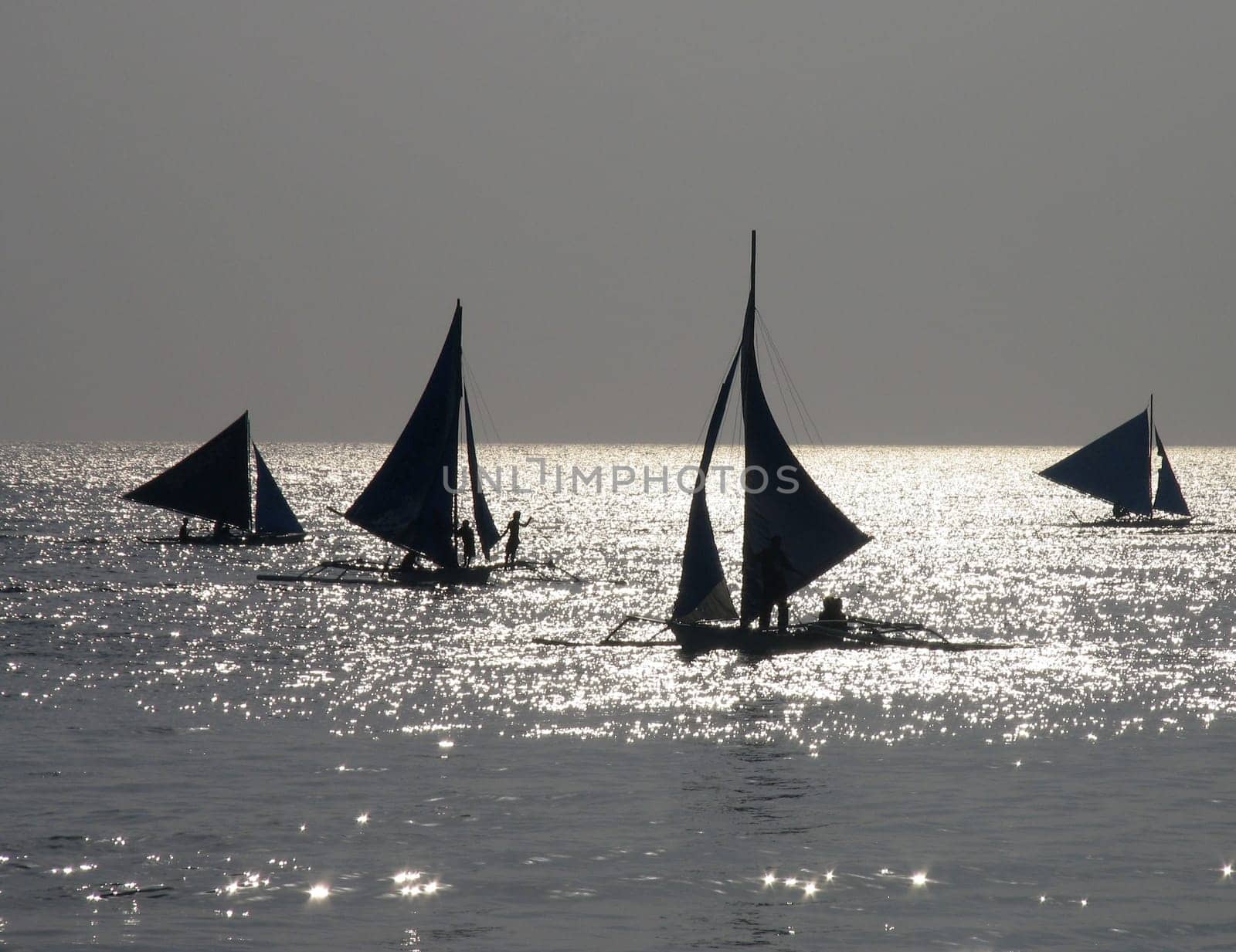 Sailing boats in the afternoon at Boracay, Philippines