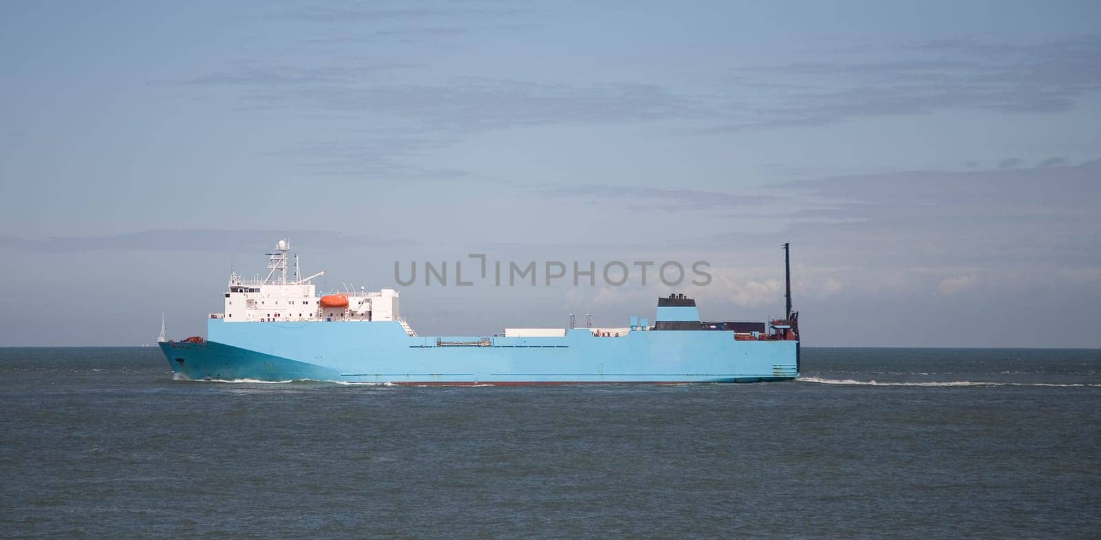 Cargo ship entering the Port of Rotterdam