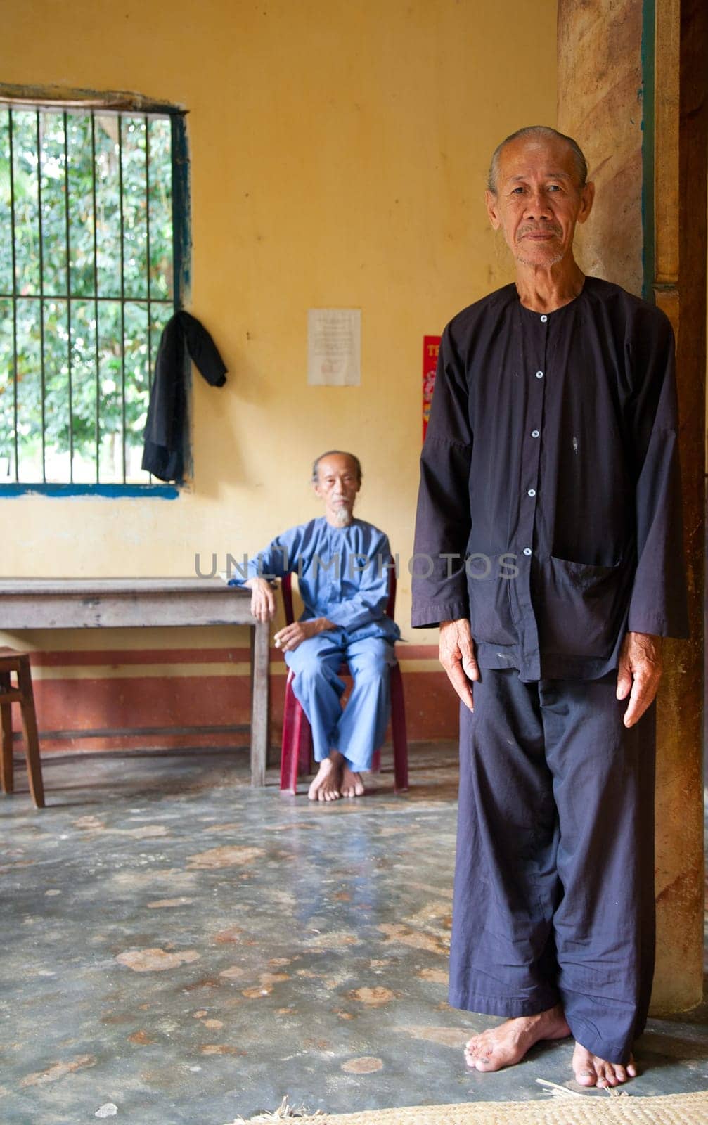 Vietnamese monks in the Phi Lai temple in Ba Chuc, Mekong Delta, Vietnam