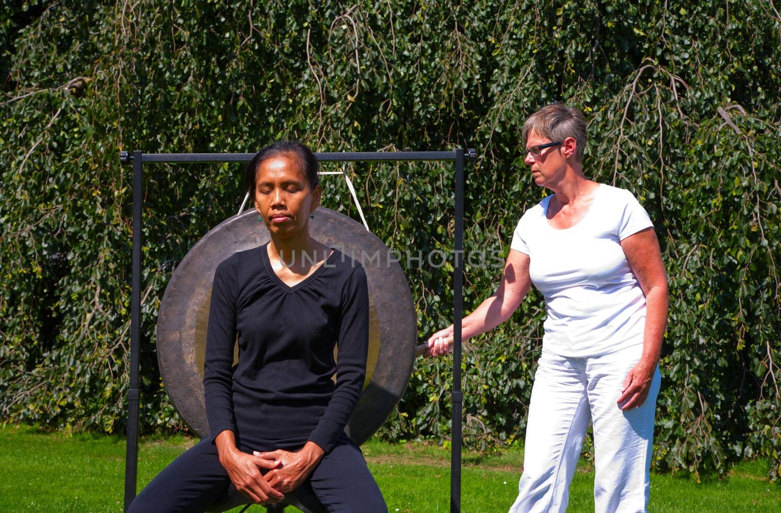 Gong used for sound healing  the gong resonates all the cells of the body simultaneously and is useful in resolving emotional and physical dissonance