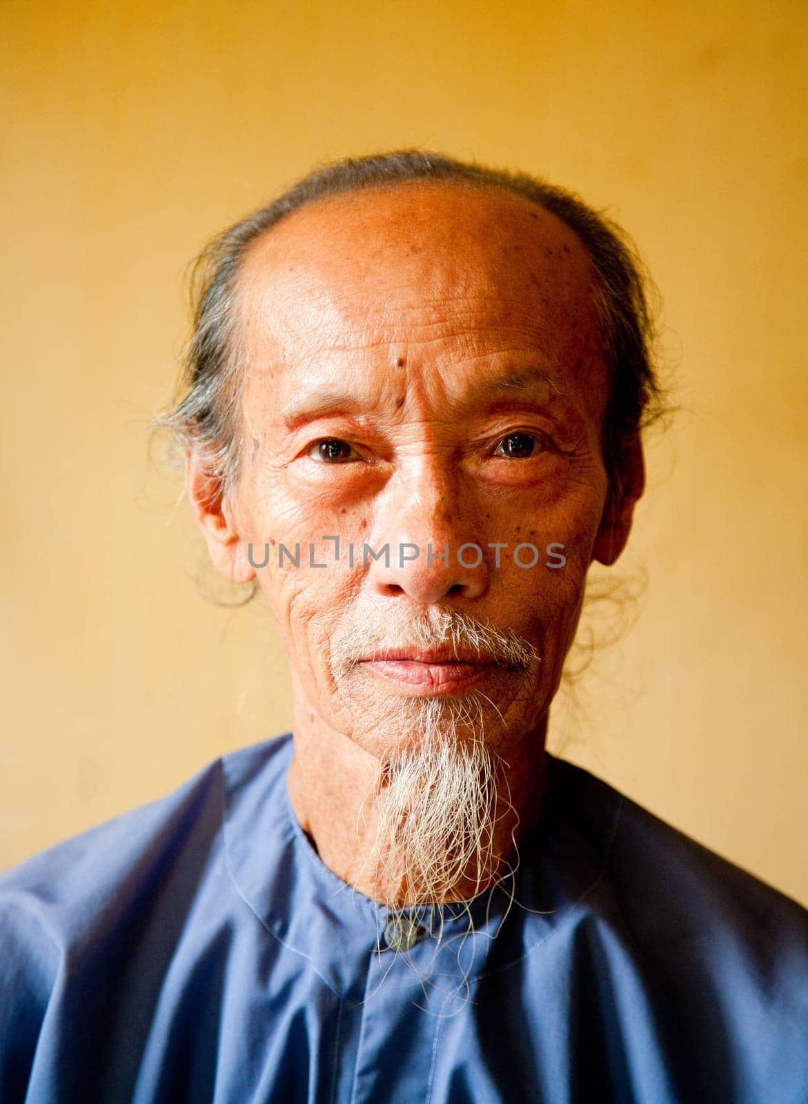 Vietnamese monk in the Phi Lai temple in Ba Chuc, Mekong Delta, Vietnam
