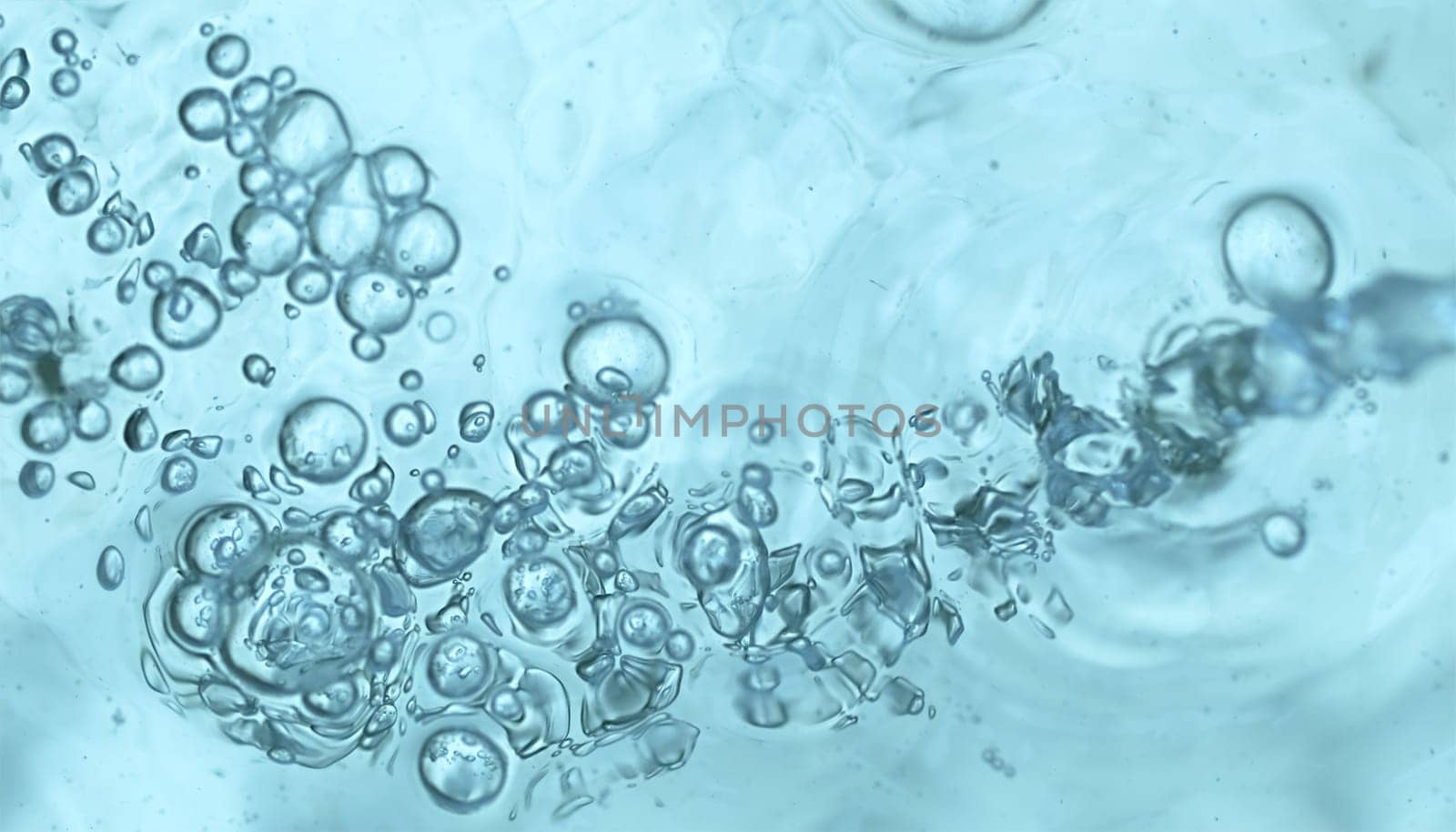 Bubbly Running Water Wallpaper blue background with liquid bubbles