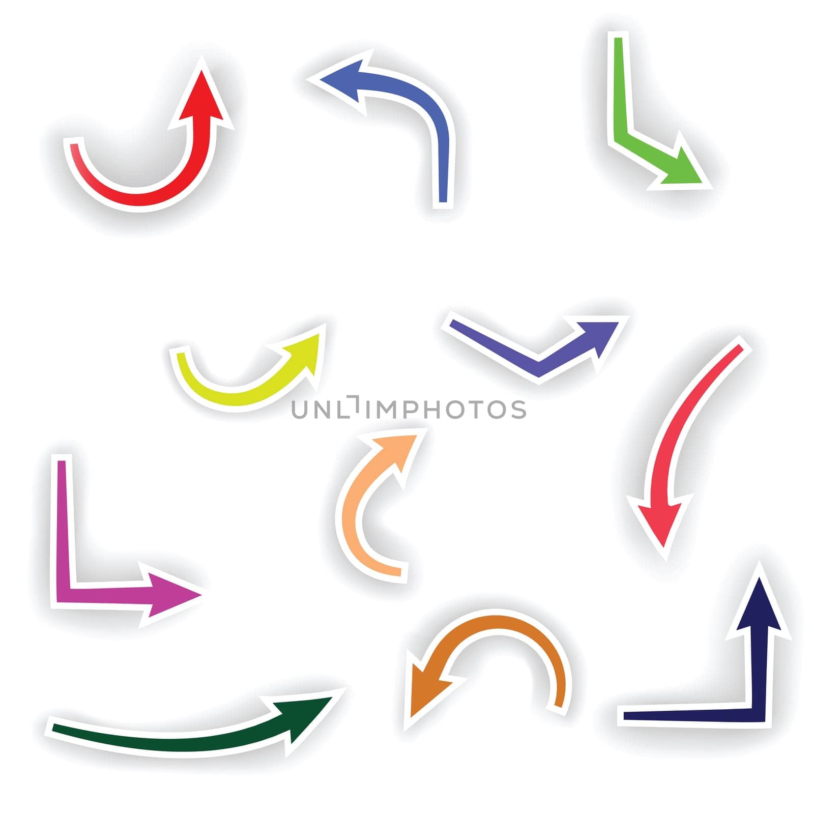 colorful illustration with arrows  for your design