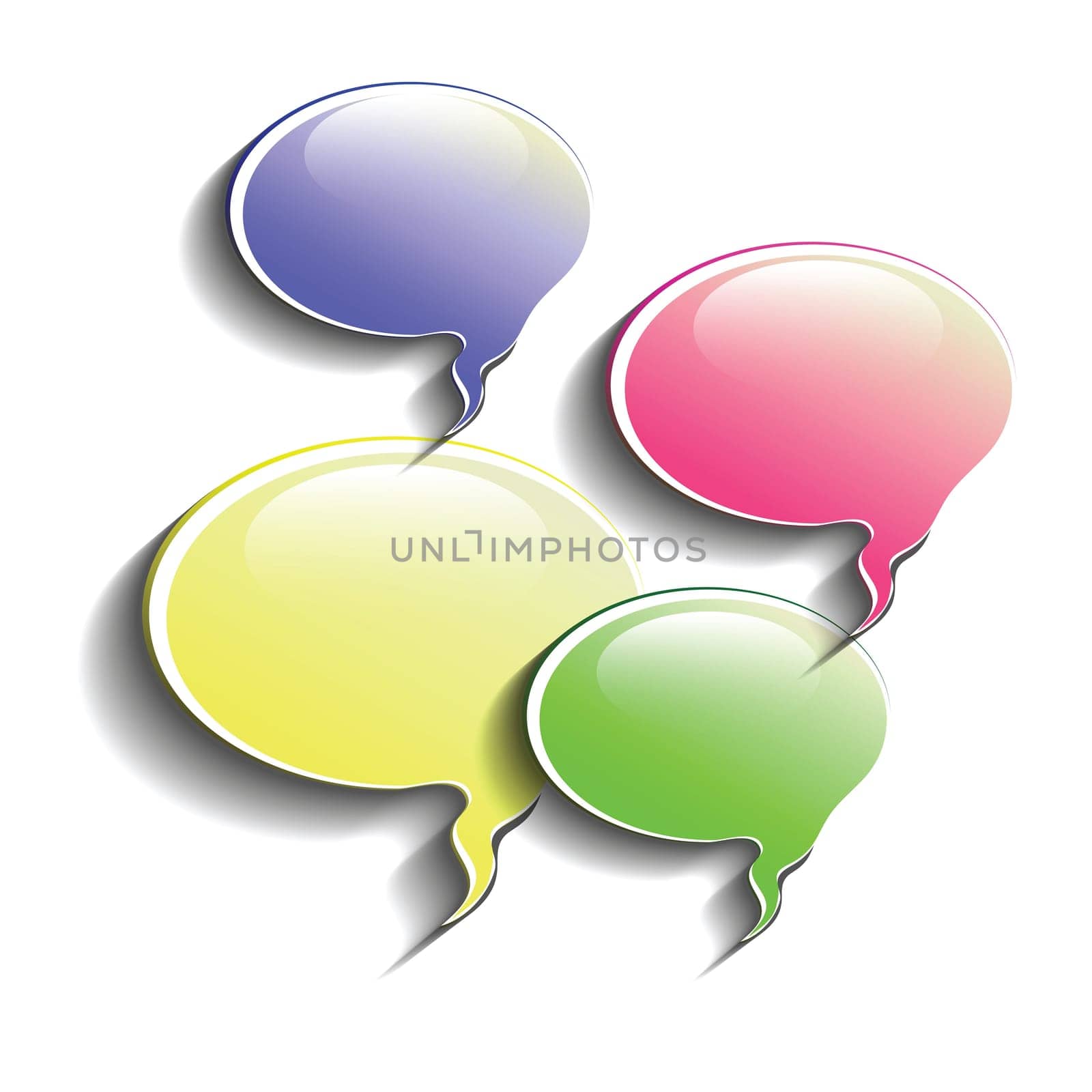 colorful illustration with speech bubbles for your design