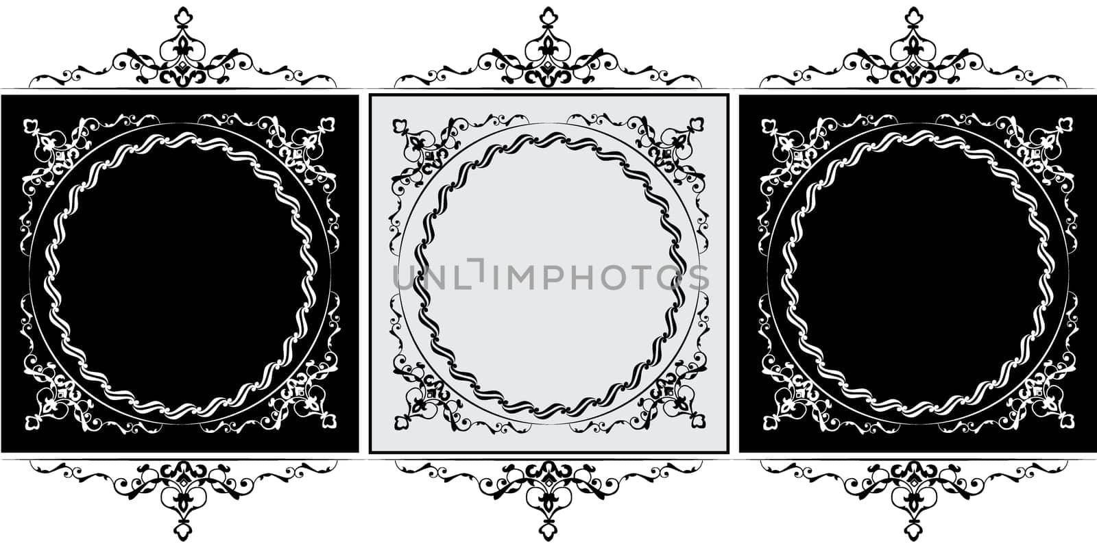 Decorative frame pattern drawn in the old style