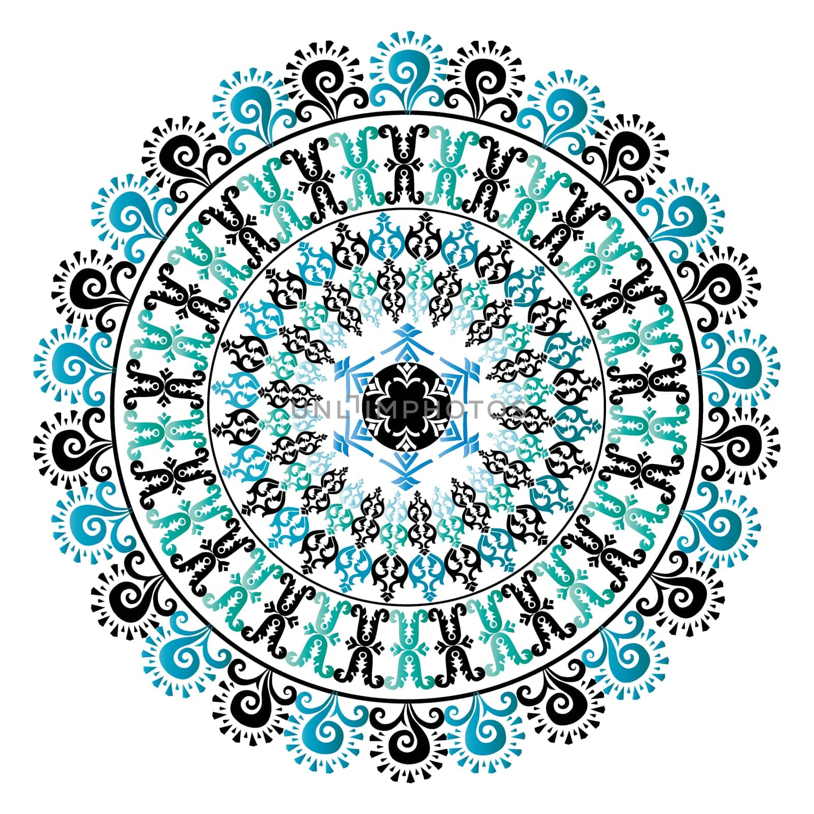 colorful circular pattern of elegant oriental studies