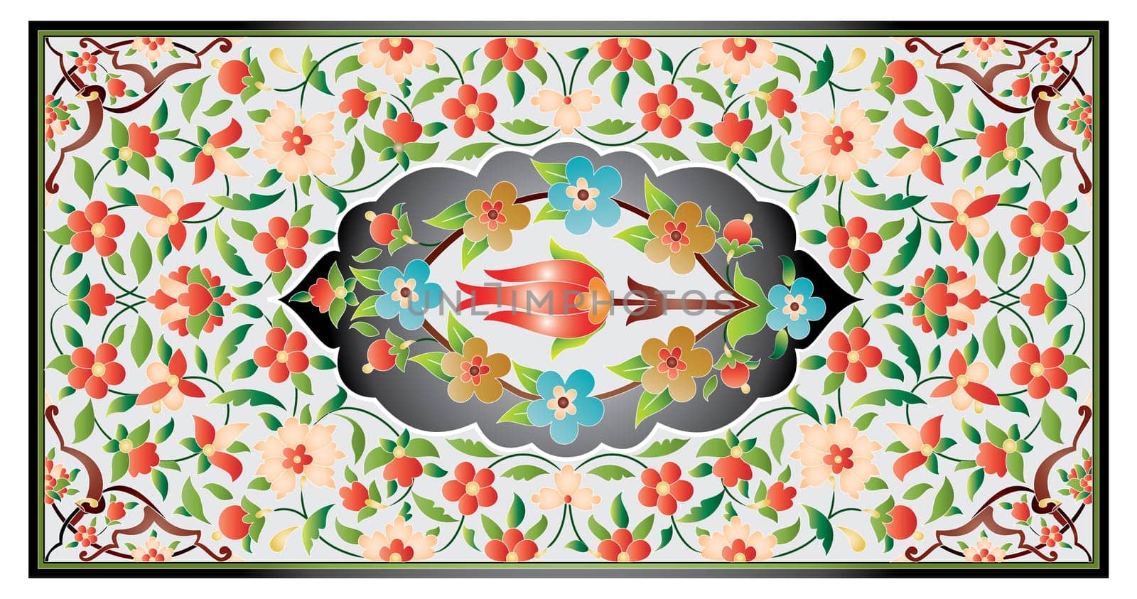 manuscript old page ornament ottoman pattern applied to books