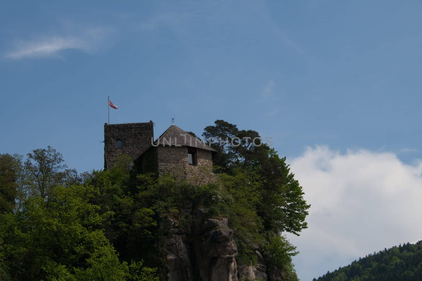 Ruin Werfenstein enthroned on a rock