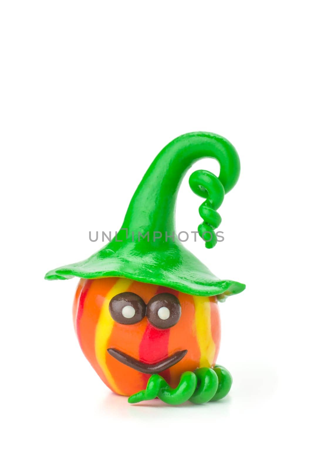 Handmade pumpkin clay figure