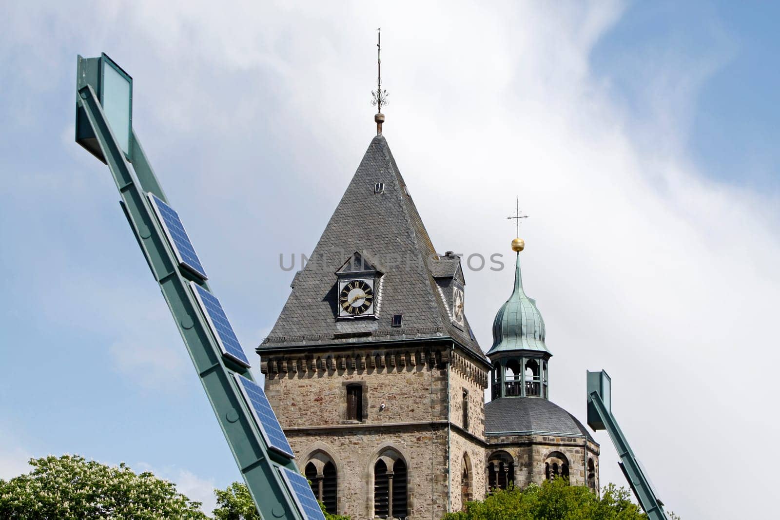 Münsterkriche in Hameln with photovoltaic system