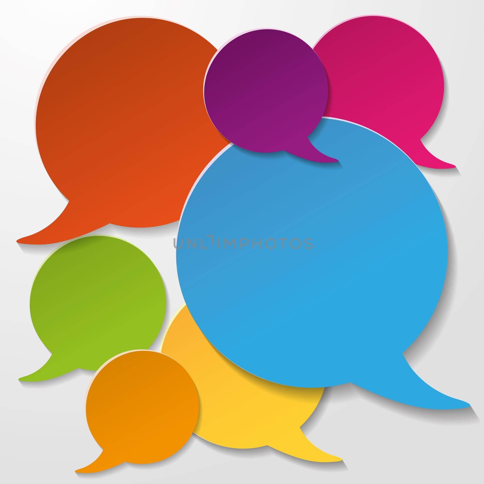 Colorful speech bubbles on the white background. Eps 10 vector file.