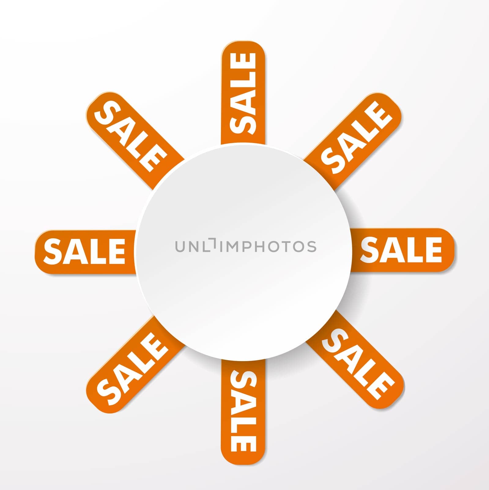 Big round paperlabel with text sale. Eps 10 vector file.