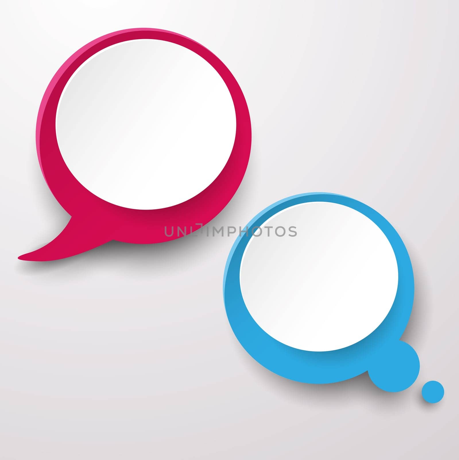 Speech and thought bubble label design. Eps 10 vector file.