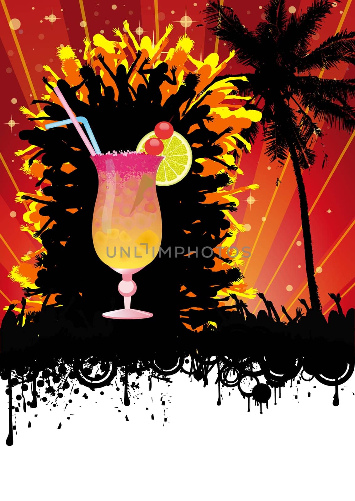 Flyer design for beach cocktail party. Eps 10 vector file.