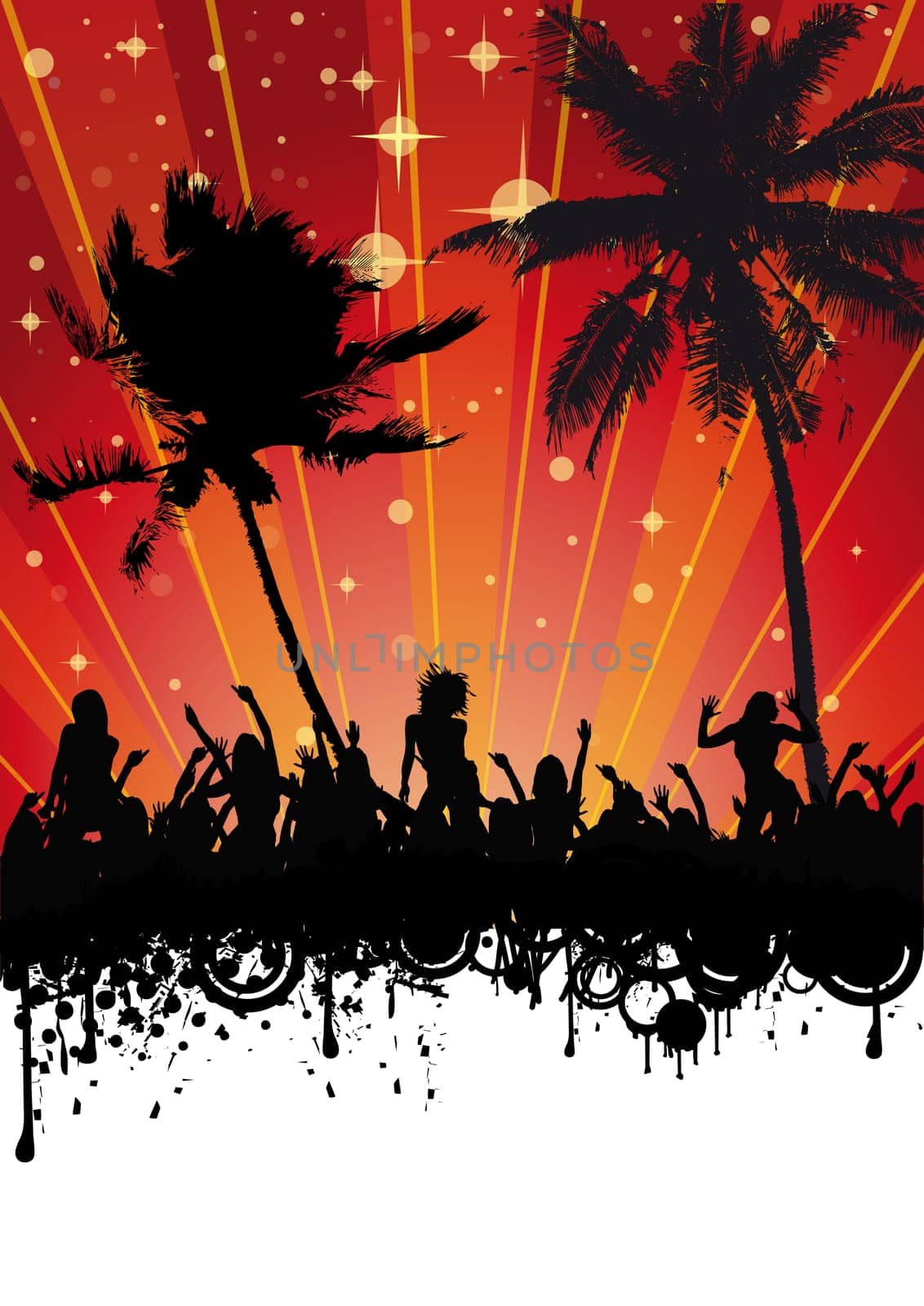Flyer design for beach party. Eps 10 vector file.