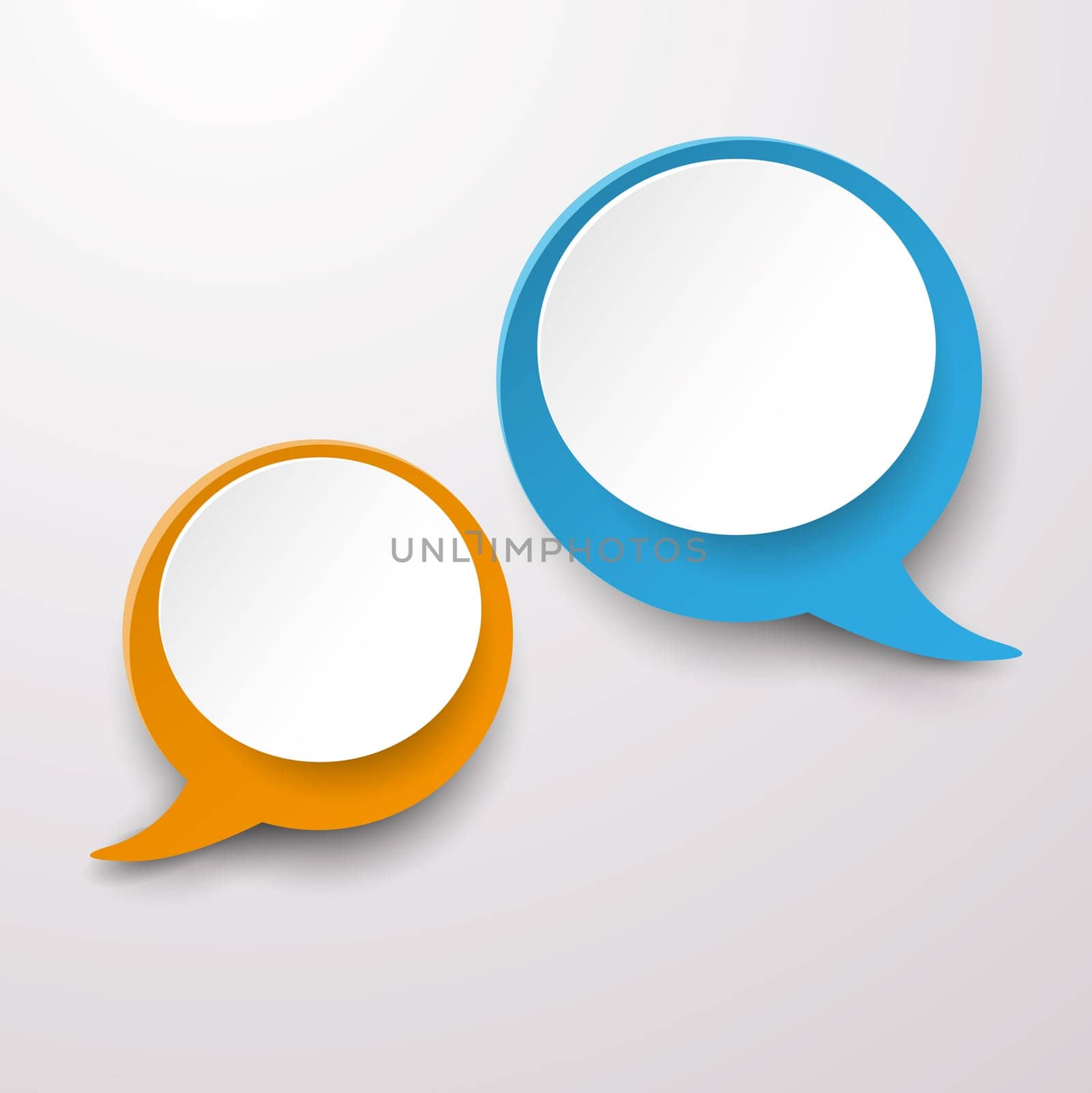 Two communication speech bubble labels. Eps 10 vector file.