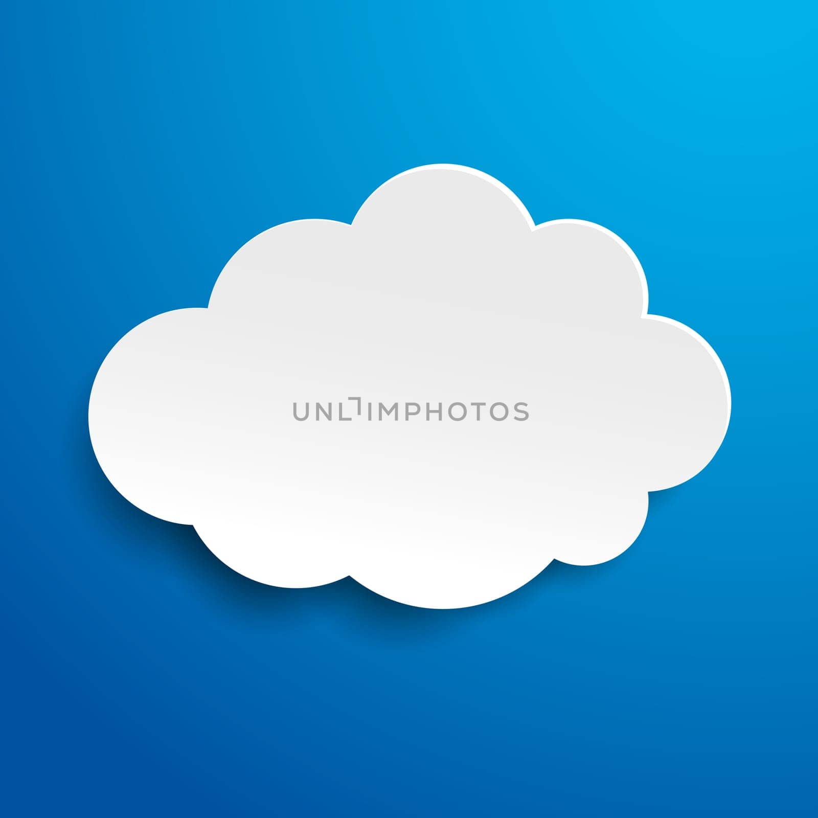 Label with blue sky and white cloud. Eps 10 vector file.