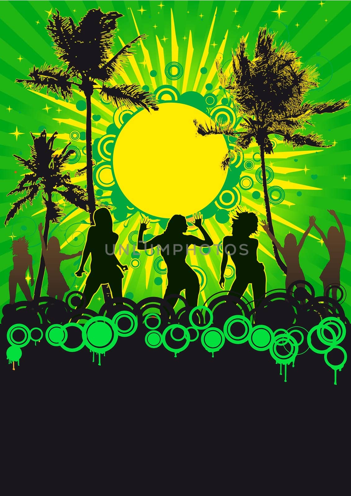 Design for beach party flyer. Eps10 vector file.
