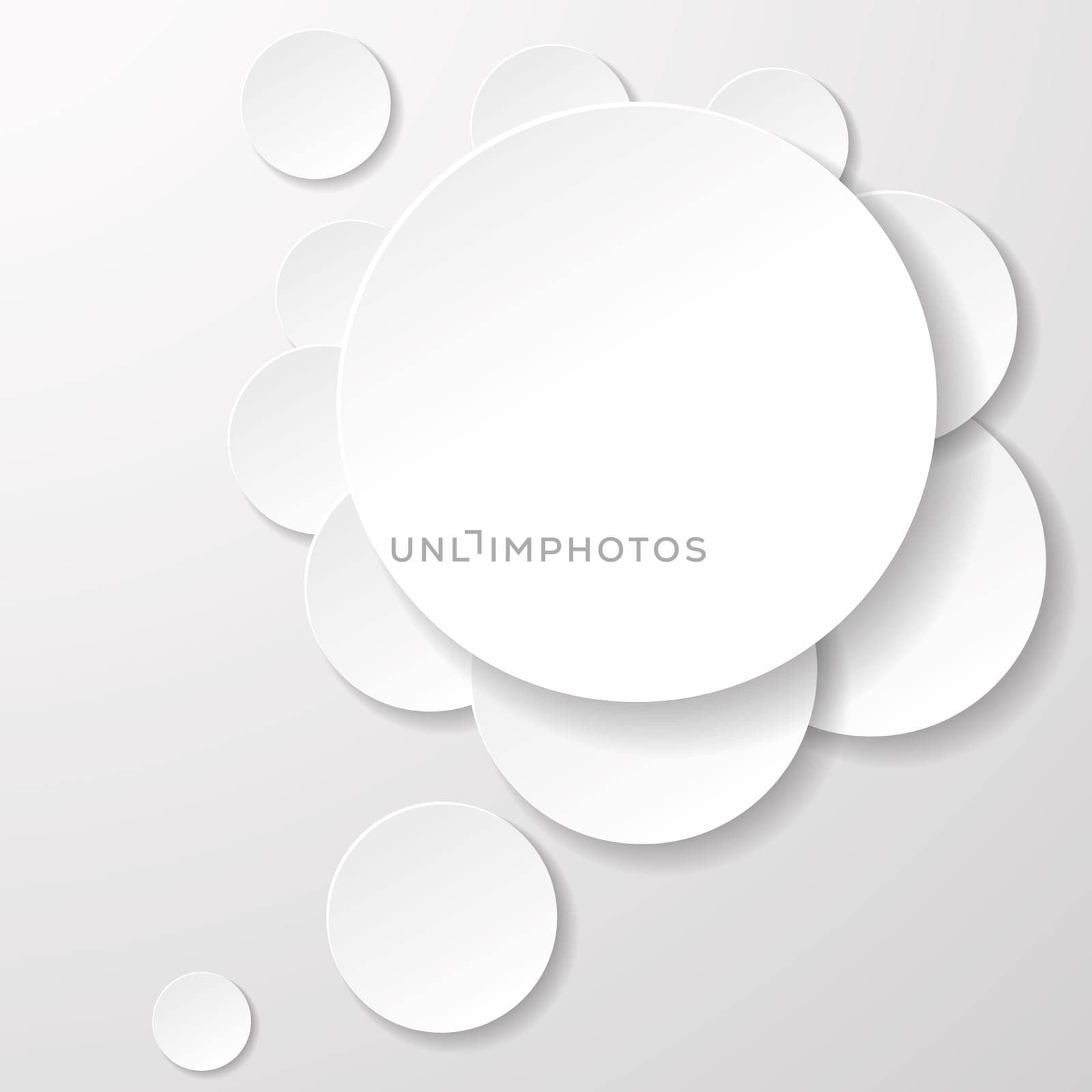 White speech bubble of paper circles. Eps 10 vector file.