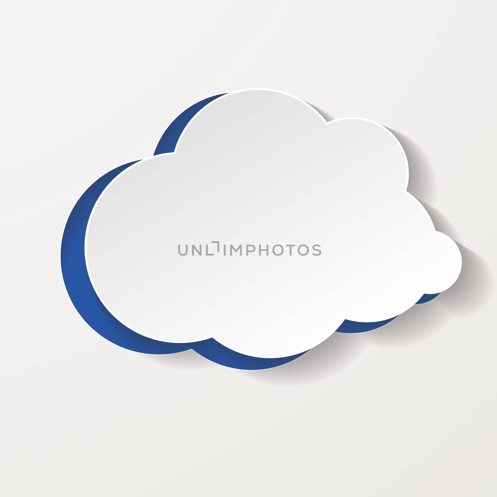 Paper cloud with blue hole. Eps 10 vector file.