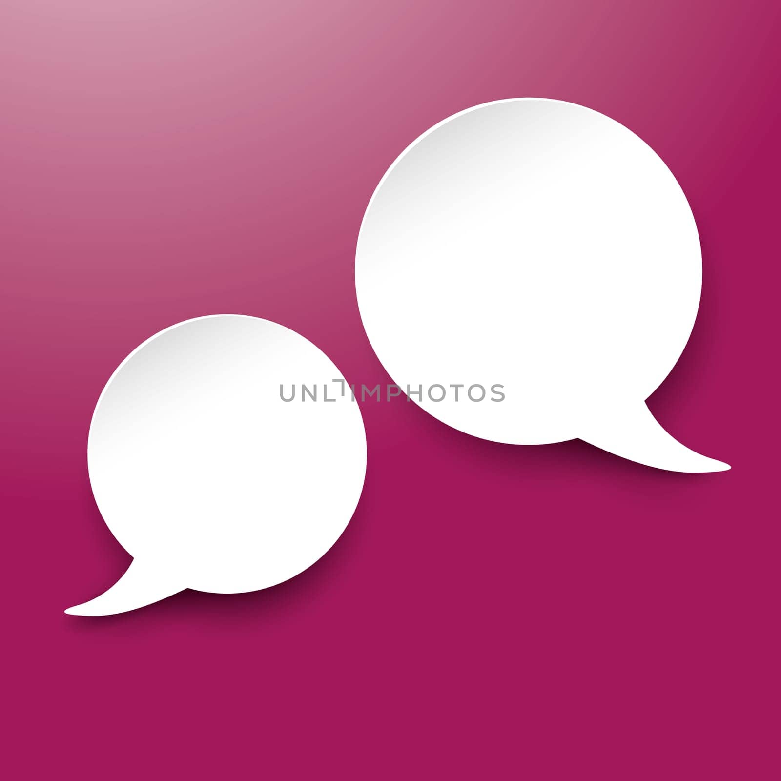White speech bubles on purple background. Eps 10 vector file.