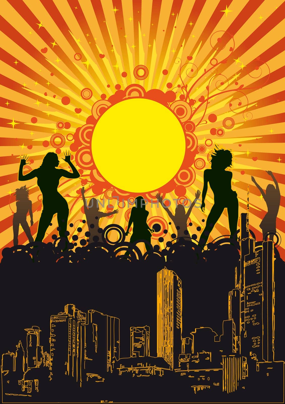 Design for disco party flyer. Eps10 vector file.