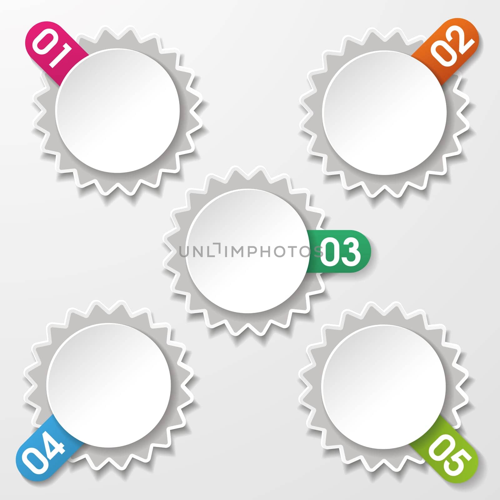 Starsticker paper labels with numbers. Eps 10 vector file.