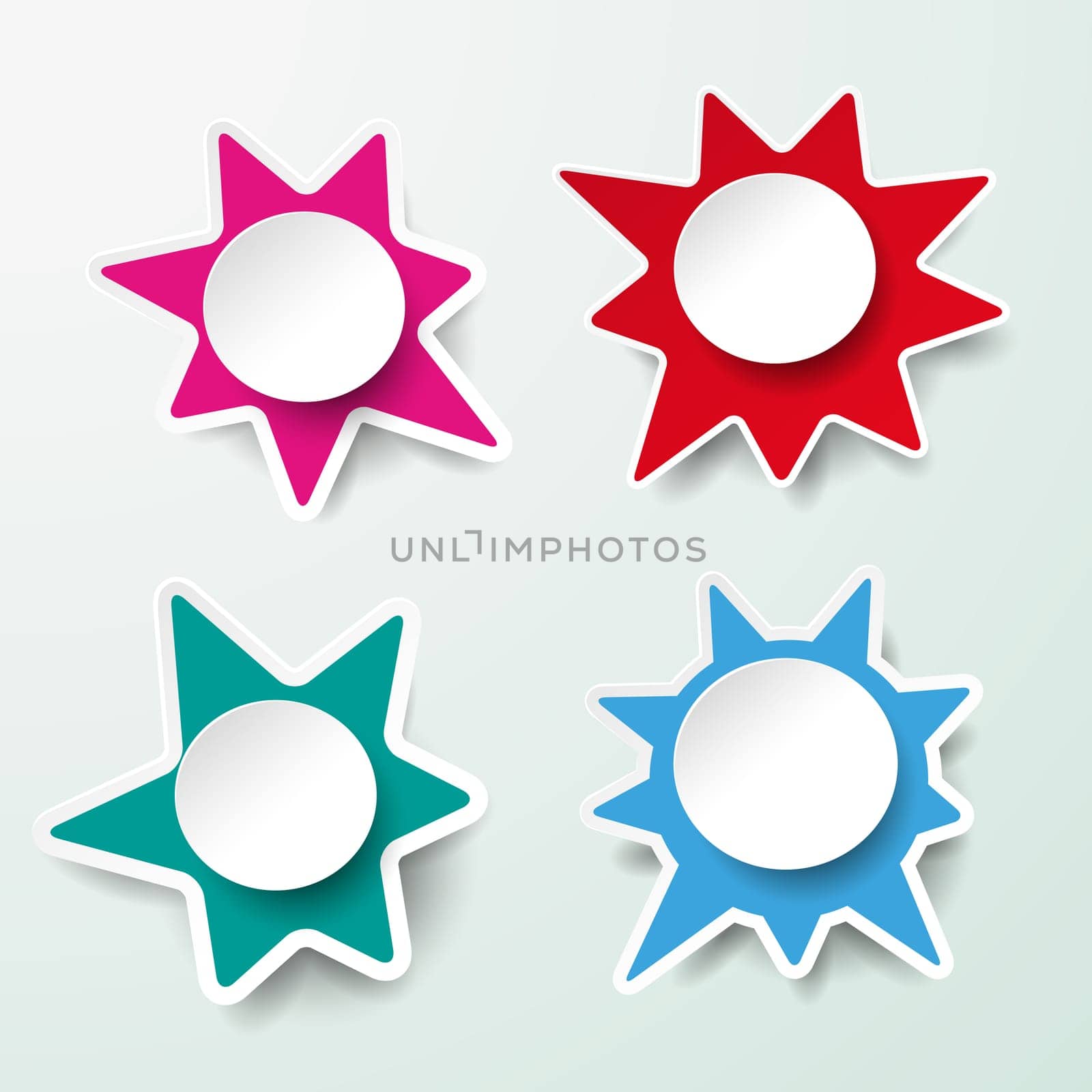 Star infographic labels. Eps 10 vector file.