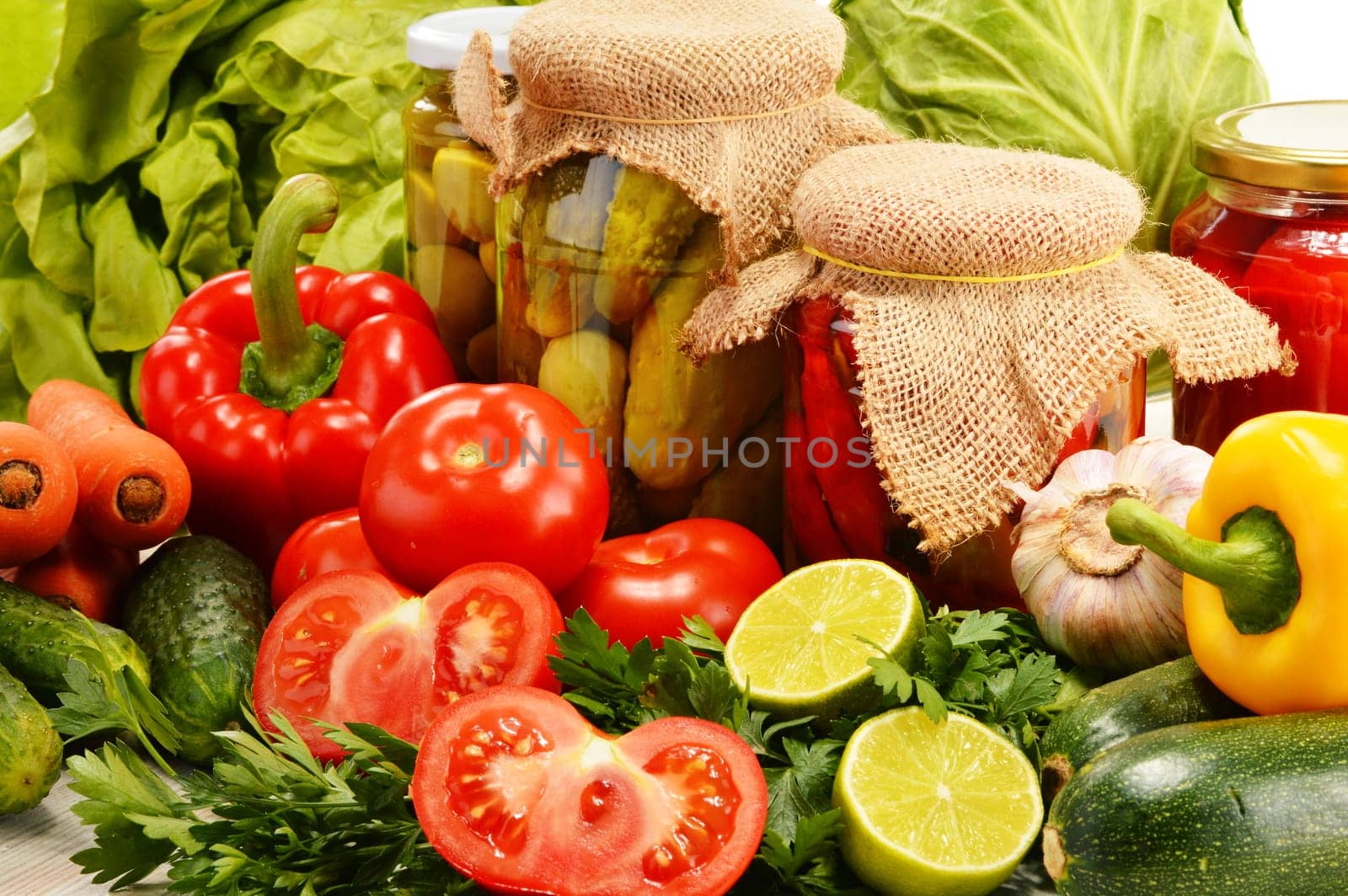 Composition with assorted organic vegetables