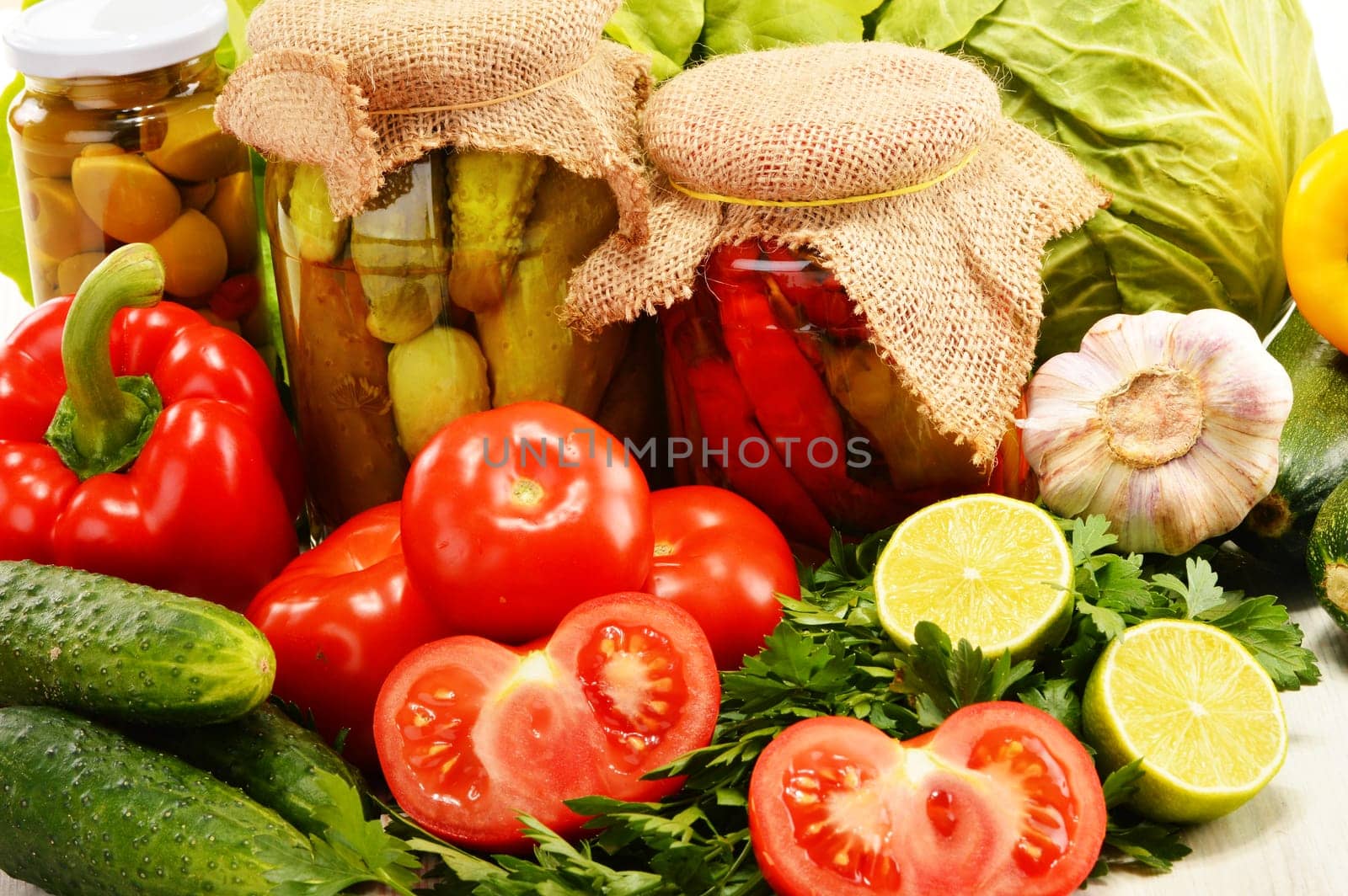 Composition with assorted organic vegetables