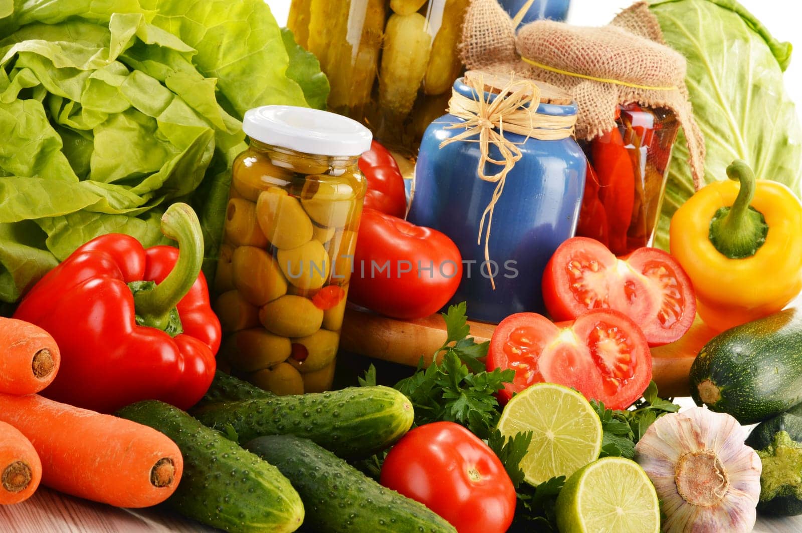 Composition with assorted organic vegetables