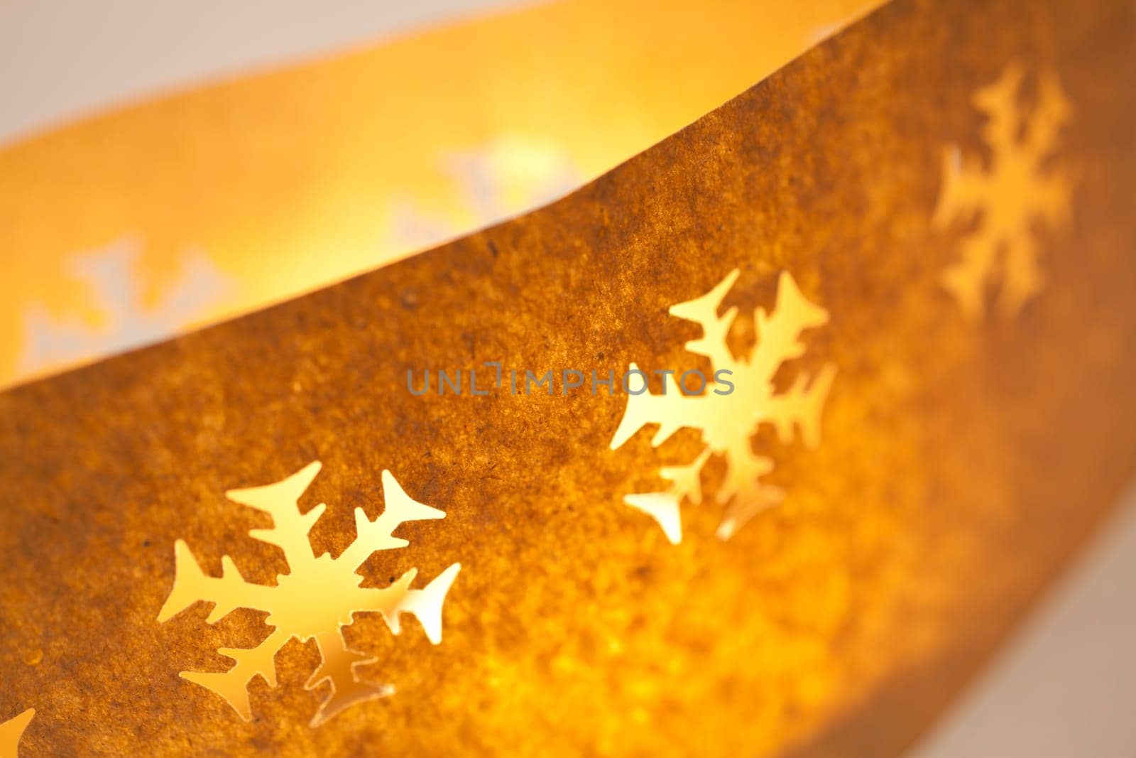 Christmas - Self-made Indian light with candle and paper bag made of wrapping paper