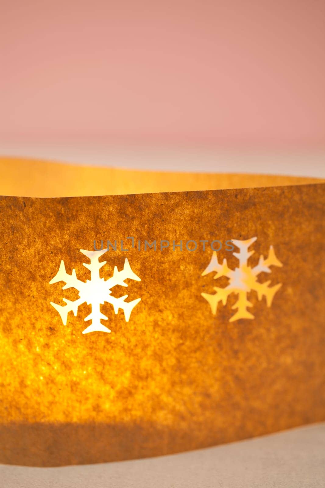 Christmas - Self-made Indian light with candle and paper bag made of wrapping paper