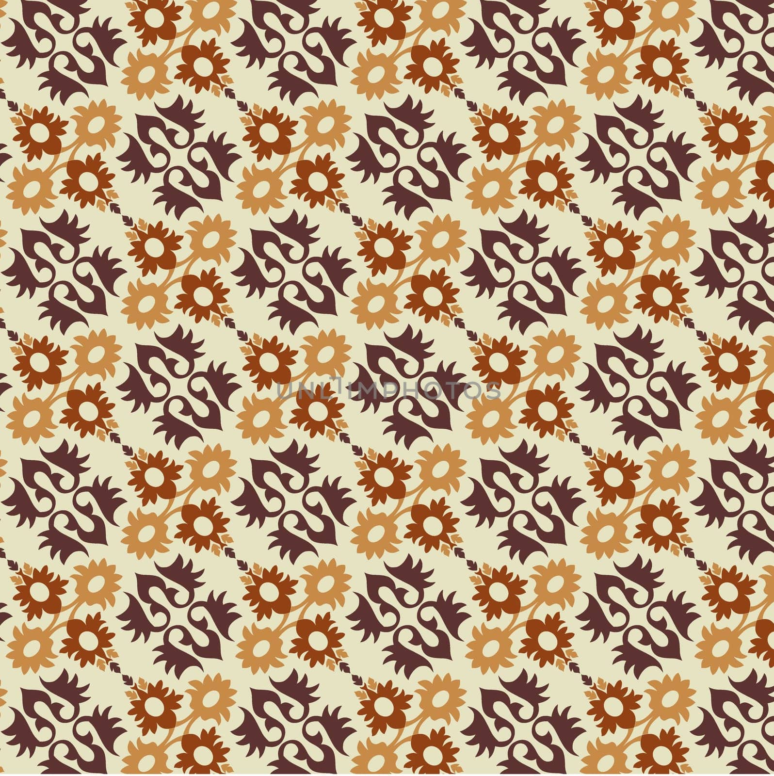 studied traditional oriental seamless pattern with floral motifs
