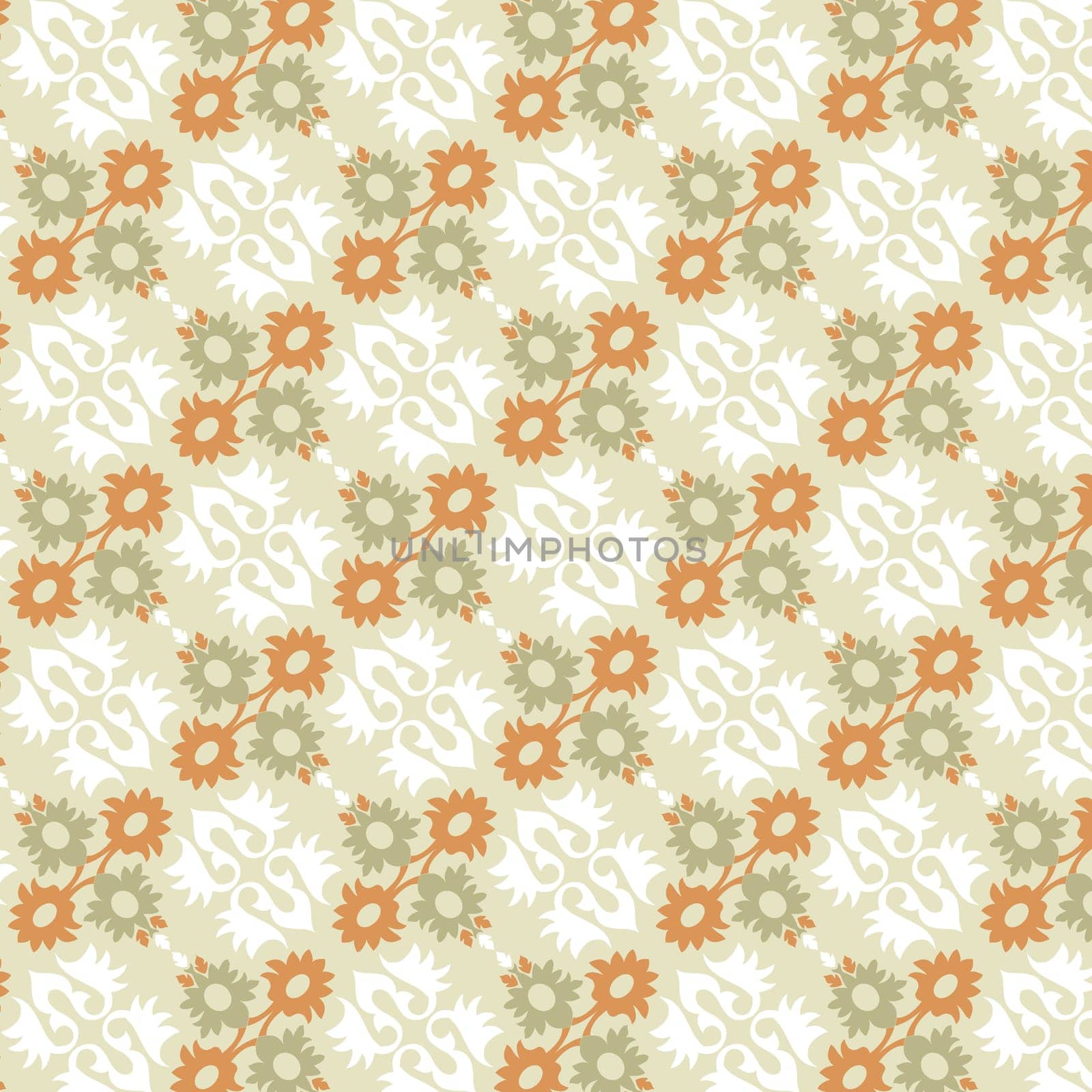 studied traditional oriental seamless pattern with floral motifs