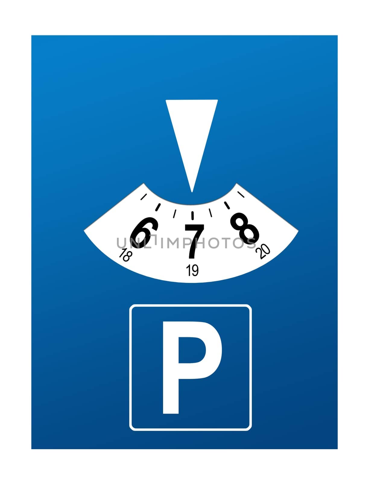 Parking disk isolated on white background