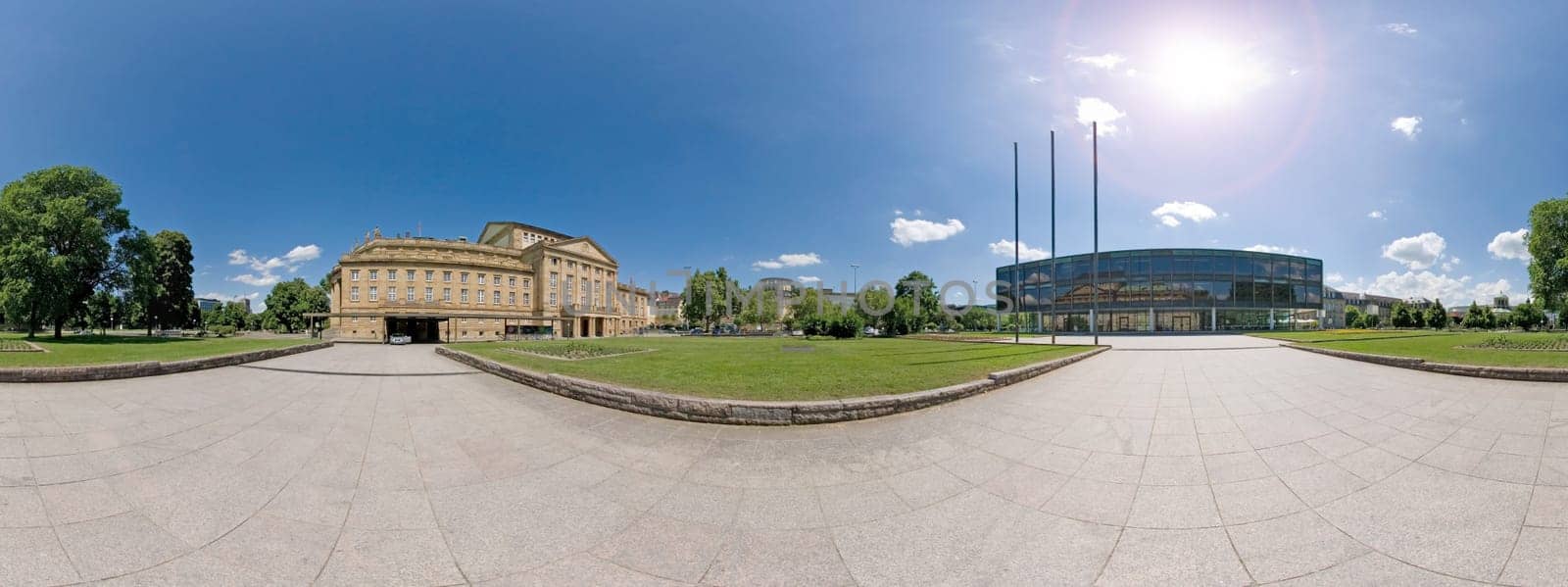 Panorama of the parliament "Landtag"" in Stuttgart, Germany"