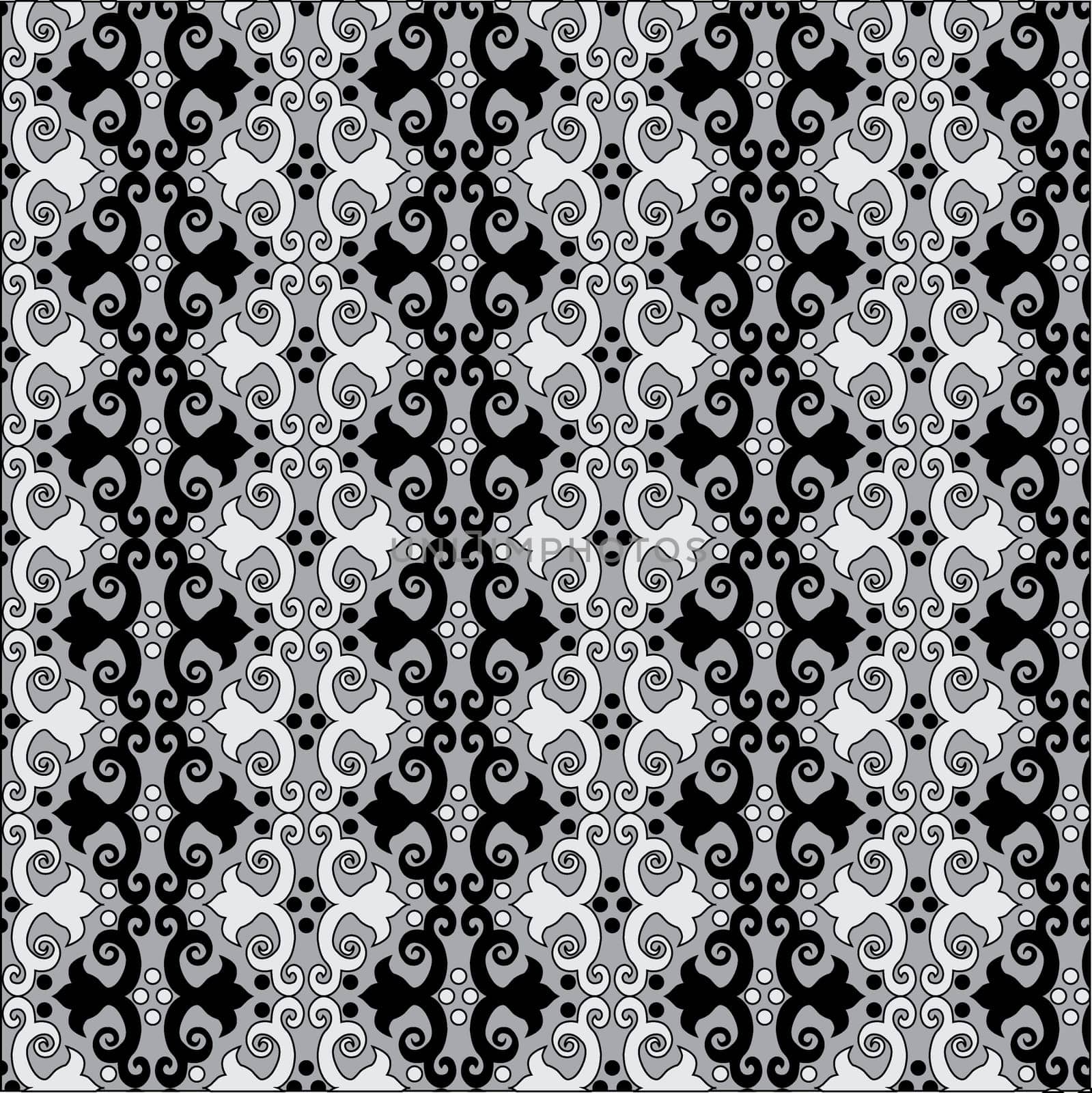 studied traditional oriental seamless pattern with floral motifs