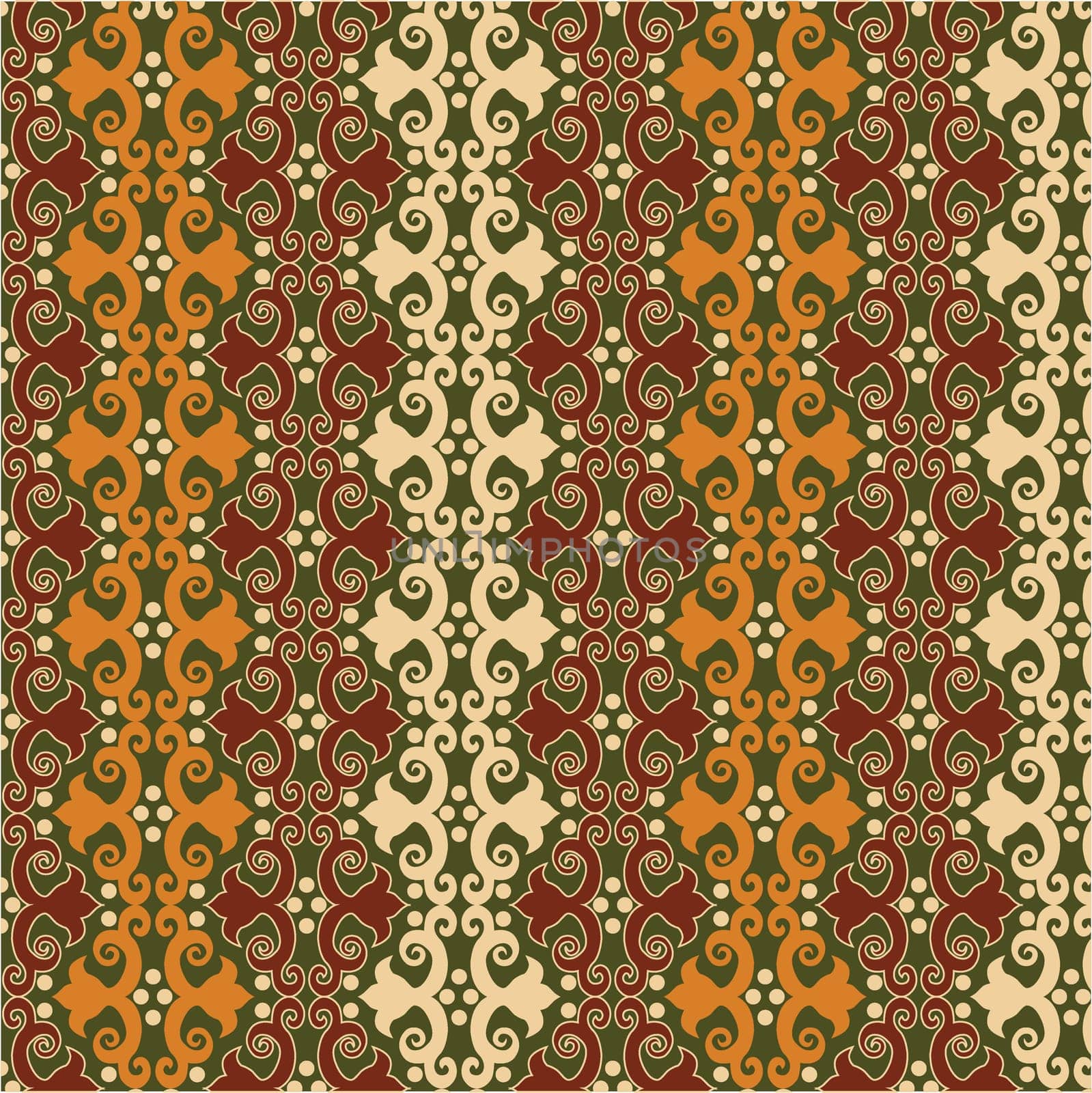 studied traditional oriental seamless pattern with floral motifs