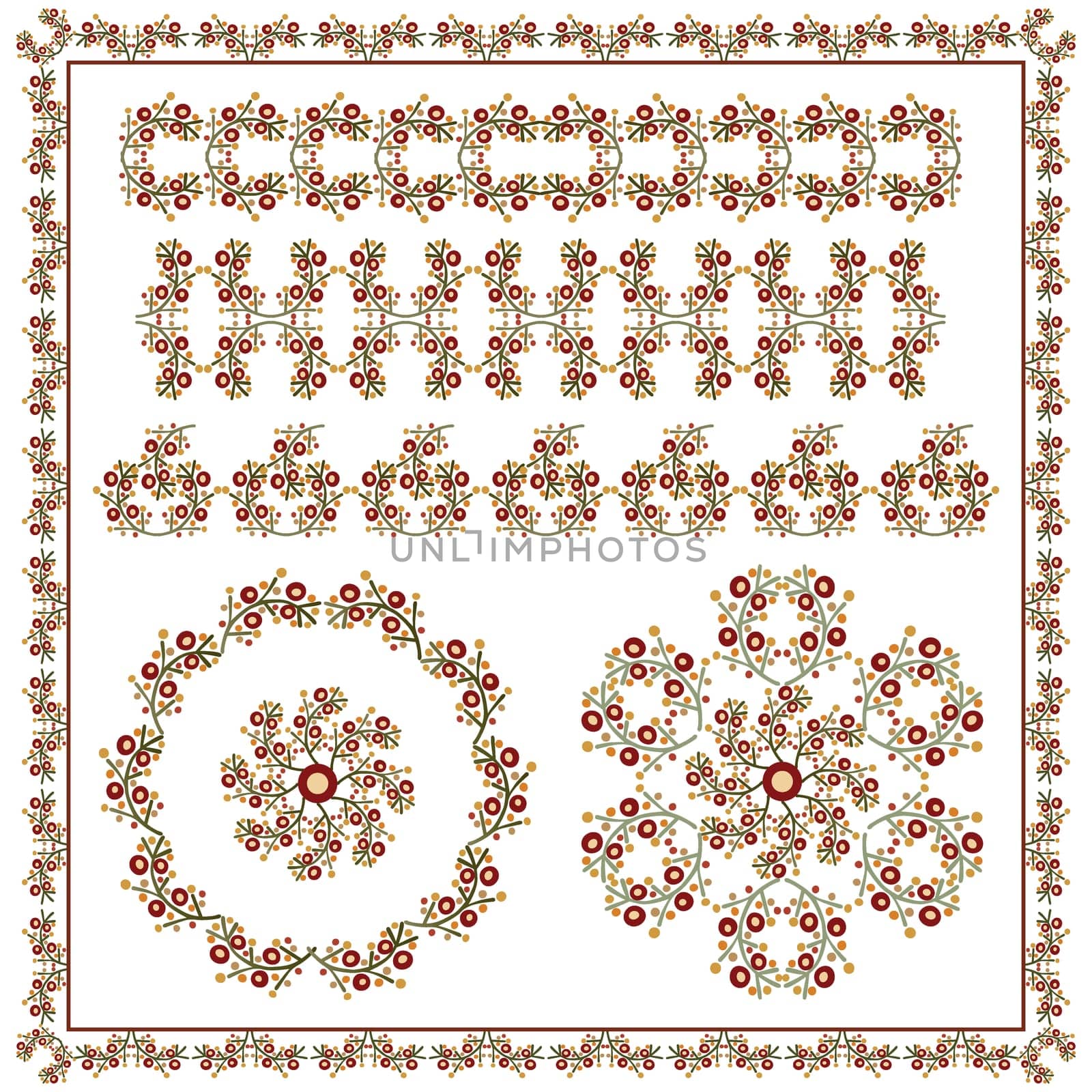 studied the eastern border set of antique patterns