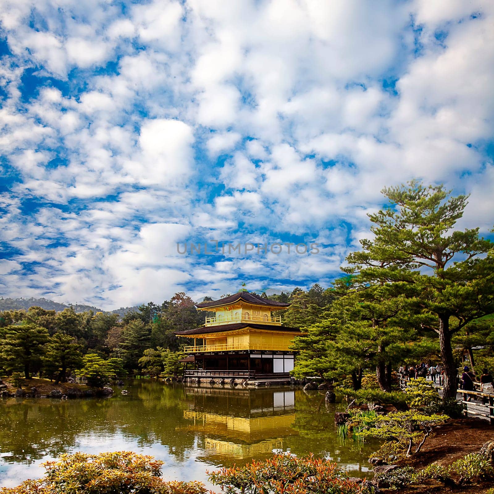 gold temple japan with nice sky for adv or others purpose ues