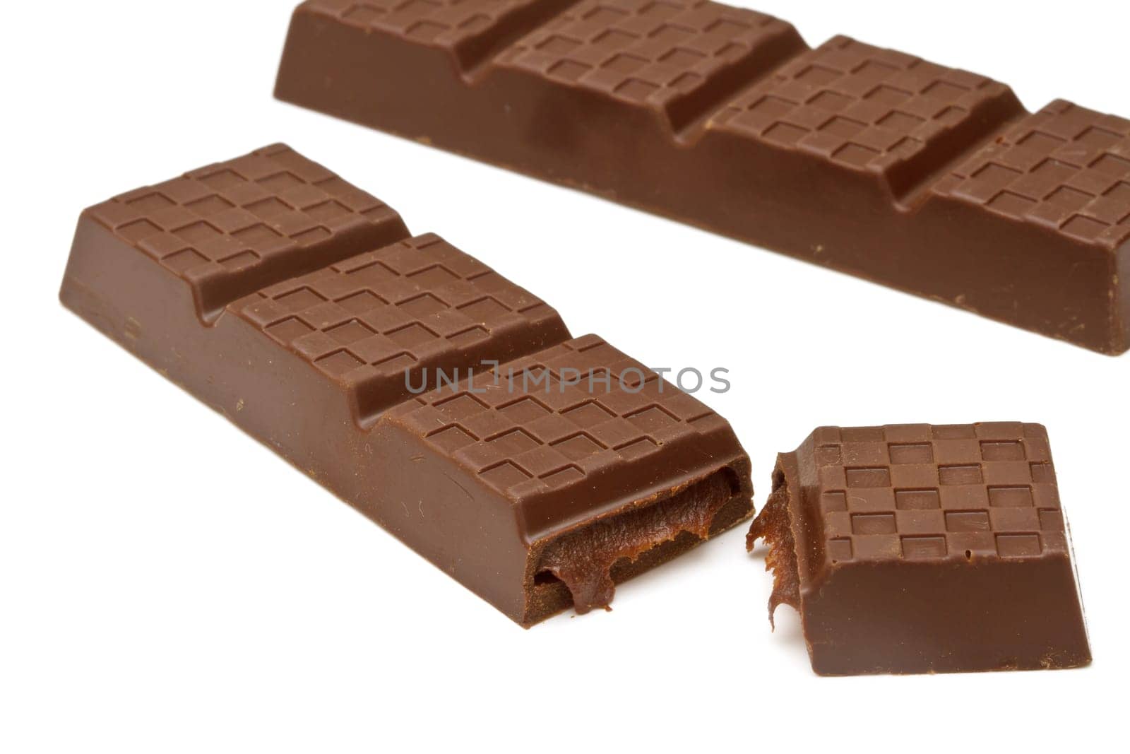 Dark chocolate isolated on white background