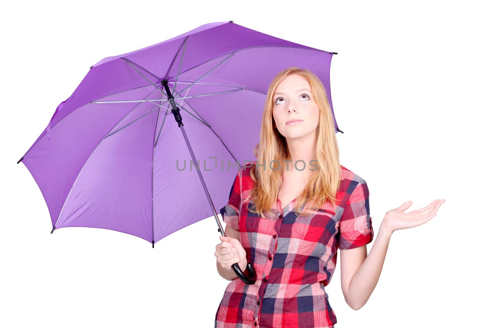 Woman with violet umbrella